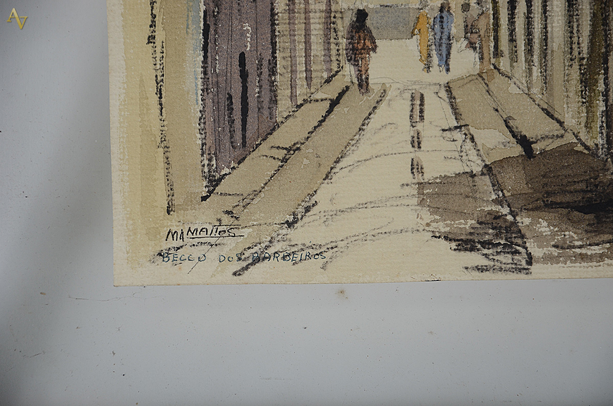 M. L. MATTOS - Beco dos Barbeiros - desenho - 32 x 22 - foto 3 de 3
