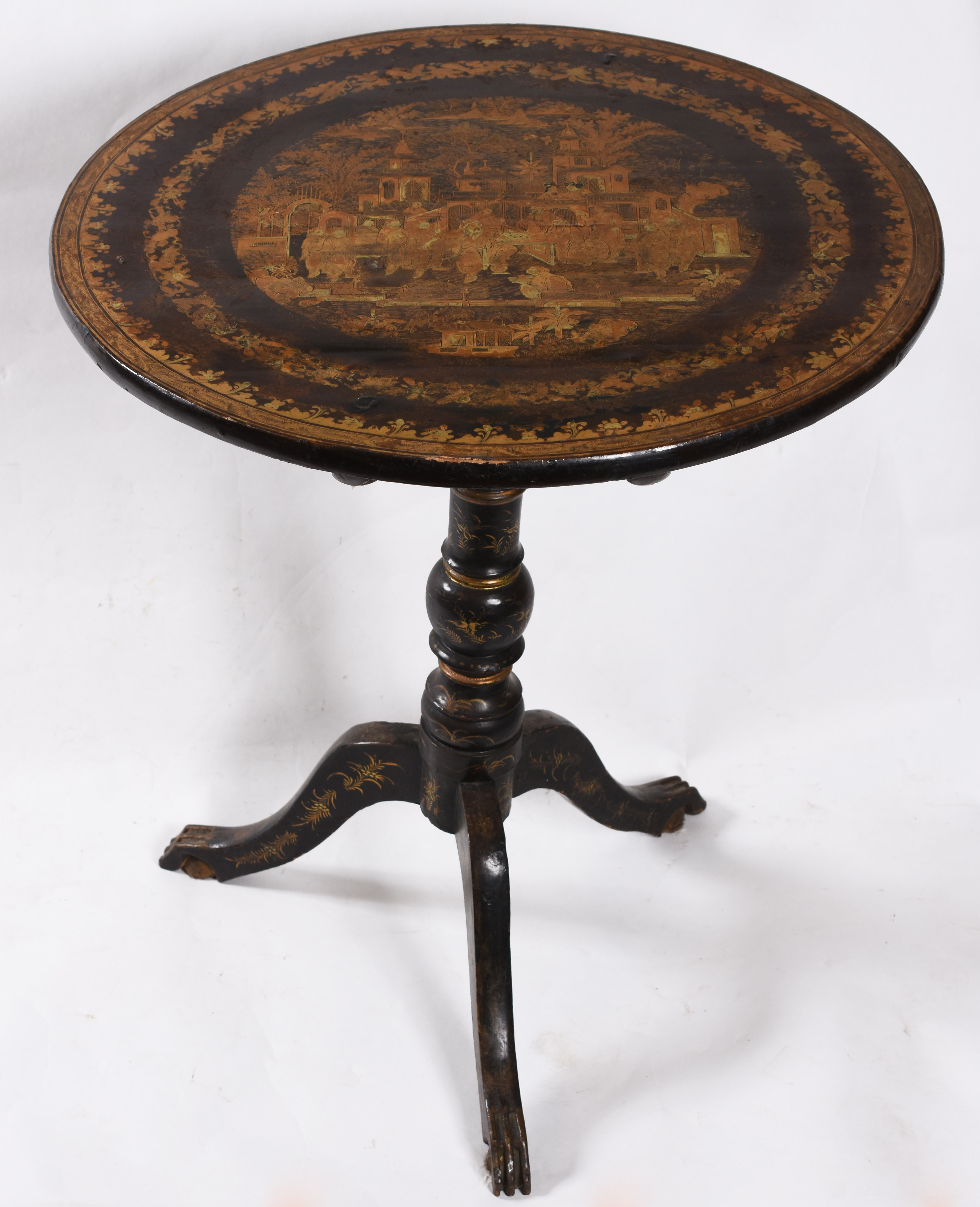 Mesa tilt top “Chinoiserie” - oriental – Tampo basculante – Base com... - foto 1 de 4