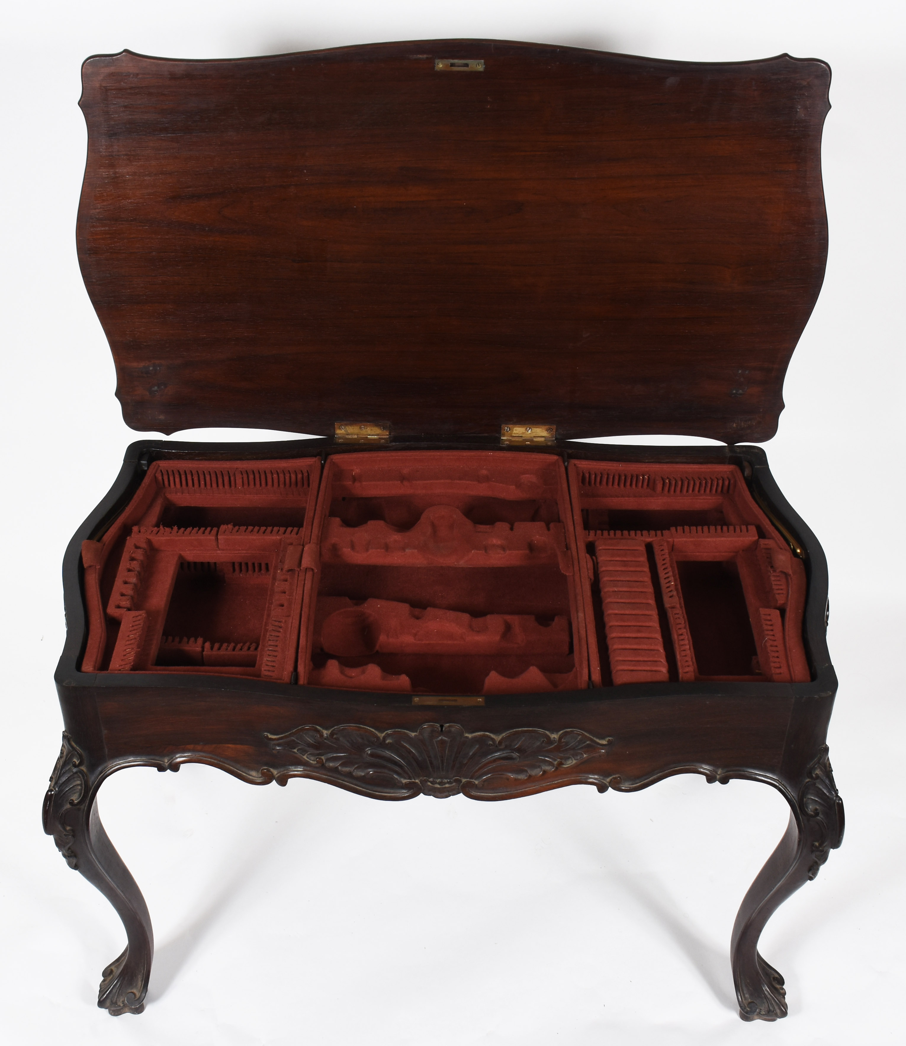 Mesa porta faqueiro – Madeira de jacarandá - Estilo D. José, tampo de... - foto 1 de 3
