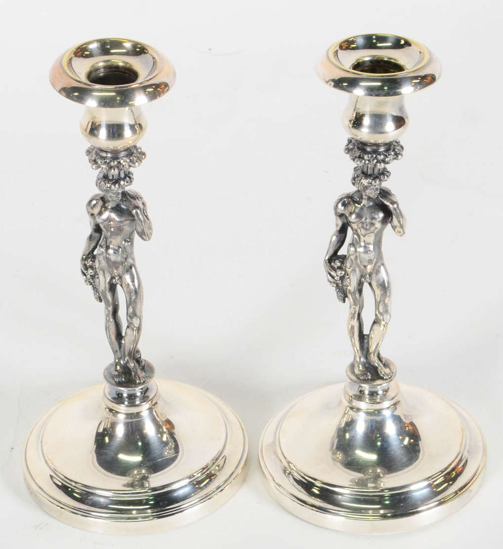 CHRISTOFLE - Par de castiçais em " Silver plate " francês - Coluna... - foto 3 de 4