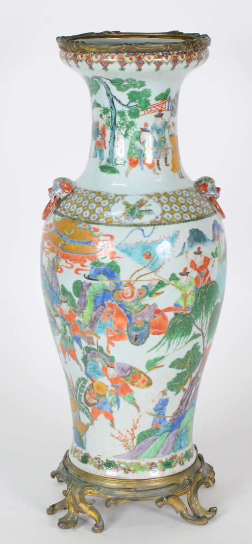 Jarrão Chinês – Porcelana chinesa – Decoração com cenas de batalha em... - foto 1 de 4