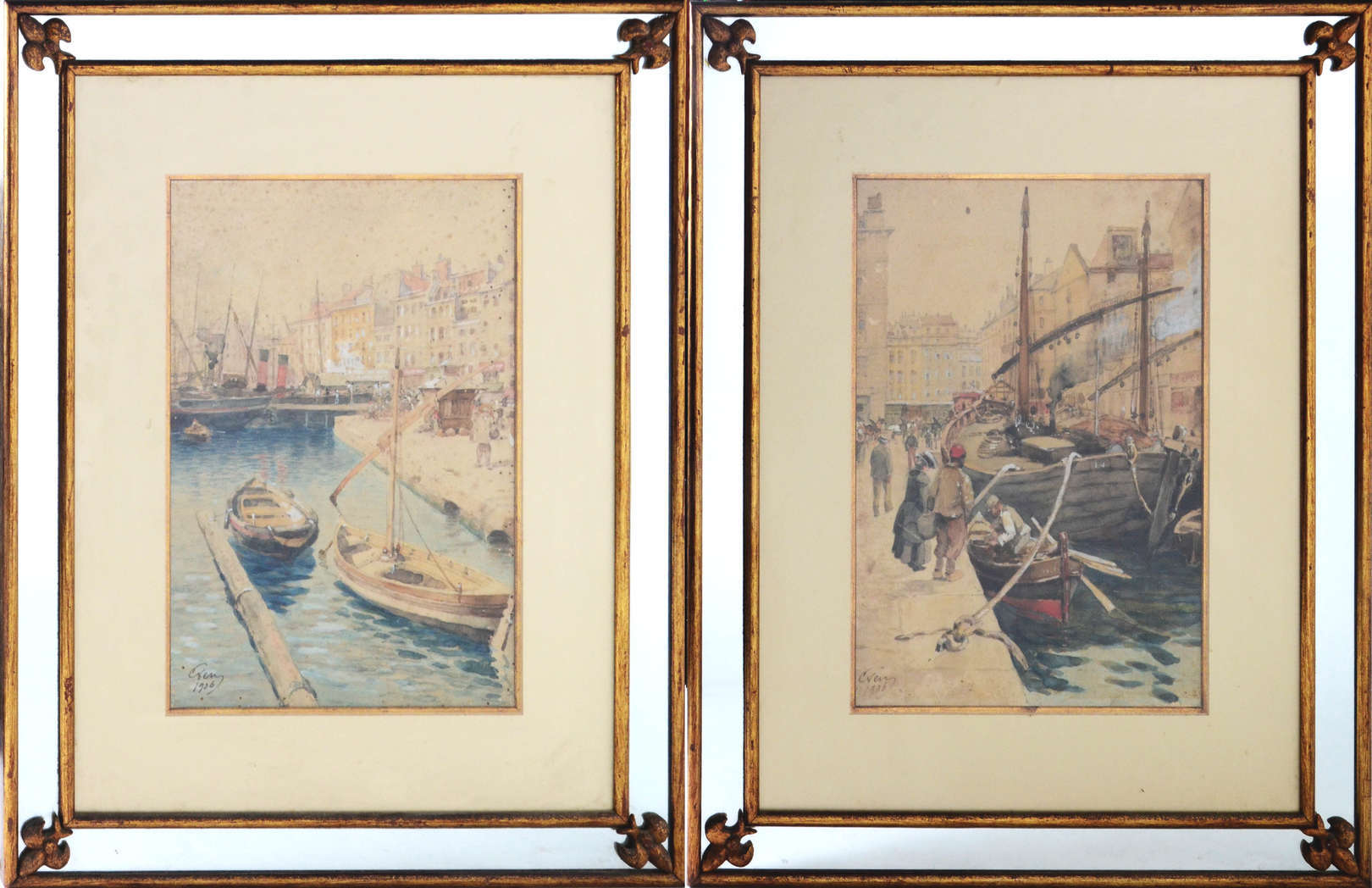 OLSSON, Julius (1864 – 1942) “Le Vieux Port de Marseille” – duas... - foto 1 de 5