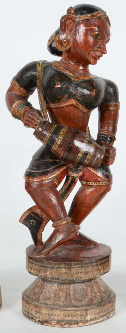 GOPI – Escultura indiana – Madeira esculpida e policromada –... - foto 1 de 3
