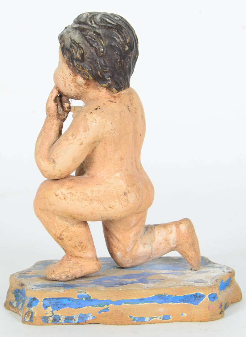Arte Sacra – Imagem do Menino S. João Batista – Madeira esculpida e... - foto 3 de 3