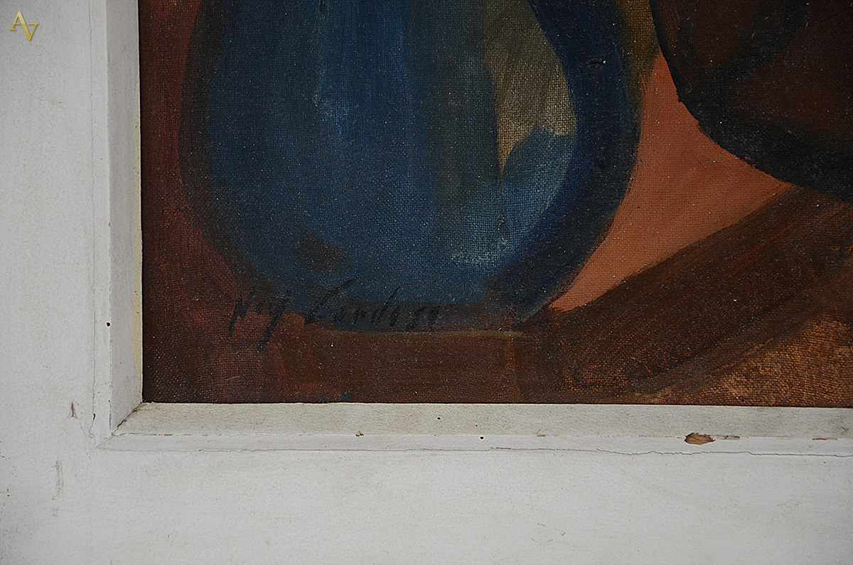NEY CARDOSO - Vaso de flores, peixe e figura - ost - 46 X 38 (moldura... - foto 3 de 3