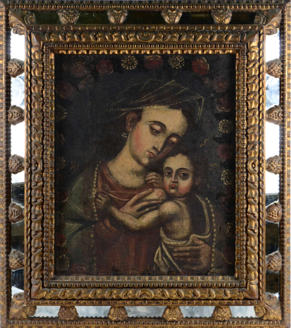 Arte Sacra – Pintura colonial hispano americana – N. S. do Leite com... - foto 1 de 2