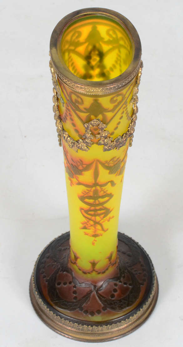 Abel Combe –Vaso em pasta de vidro em tons âmbar – Decoração em... - foto 4 de 5