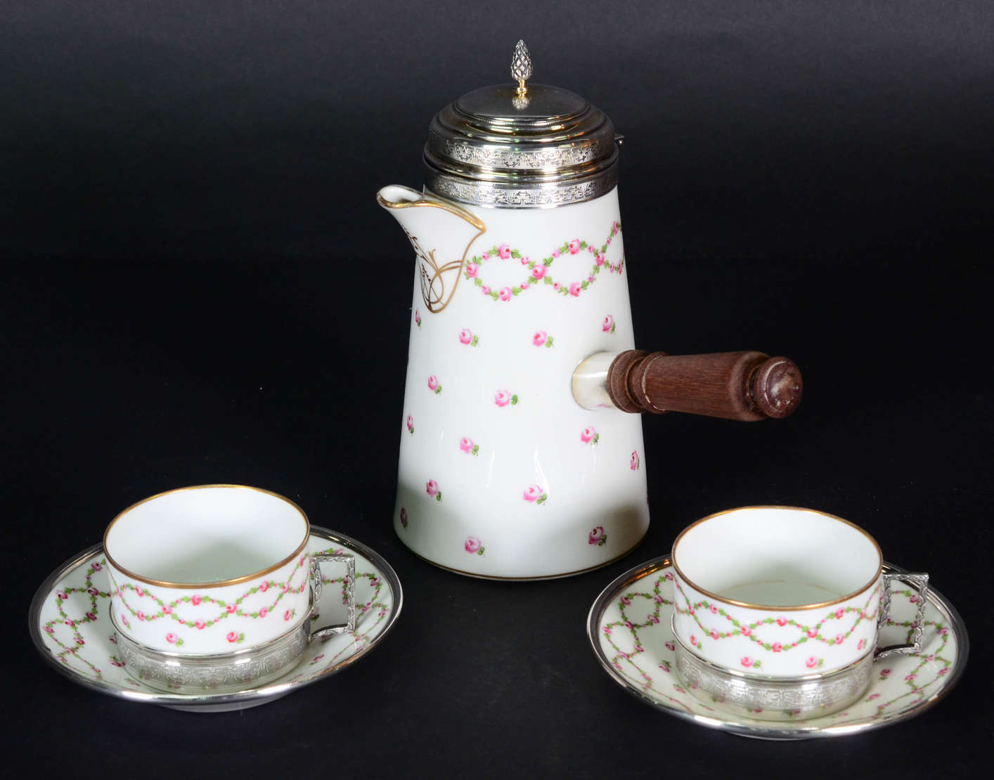 Tête-a-tête – Porcelana de Sèvres – Duas xícaras com pires e... - foto 5 de 5