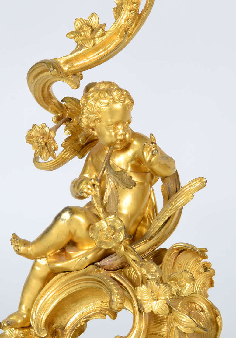 Par de Candelabros Monumentais – Bronze dourado a ouro – Sete braços... - foto 3 de 4