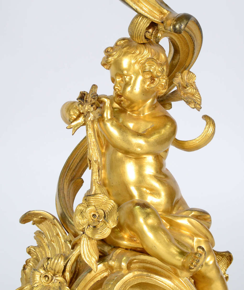 Par de Candelabros Monumentais – Bronze dourado a ouro – Sete braços... - foto 4 de 4