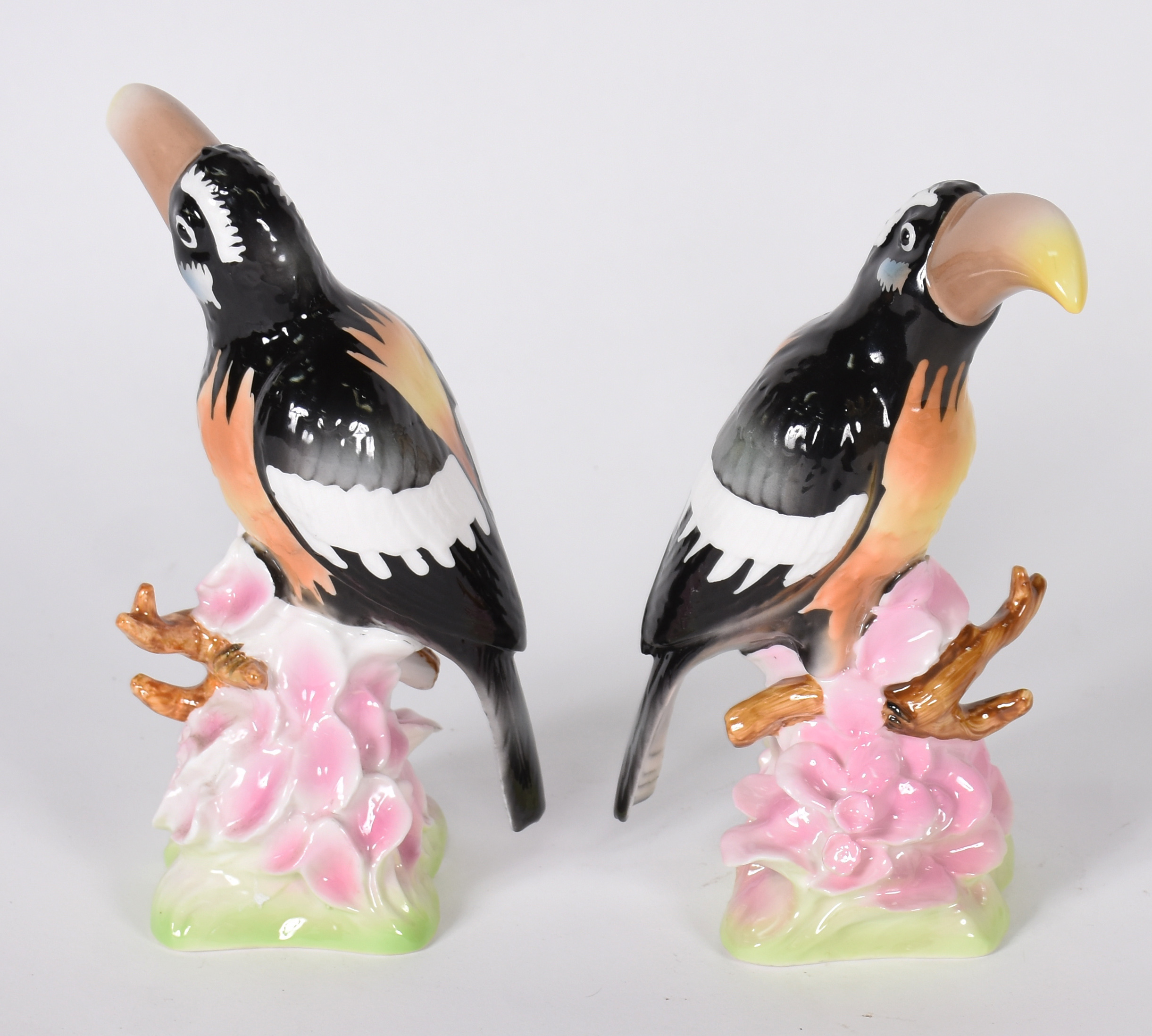 Dois tucanos de porcelana policromada . - foto 2 de 5