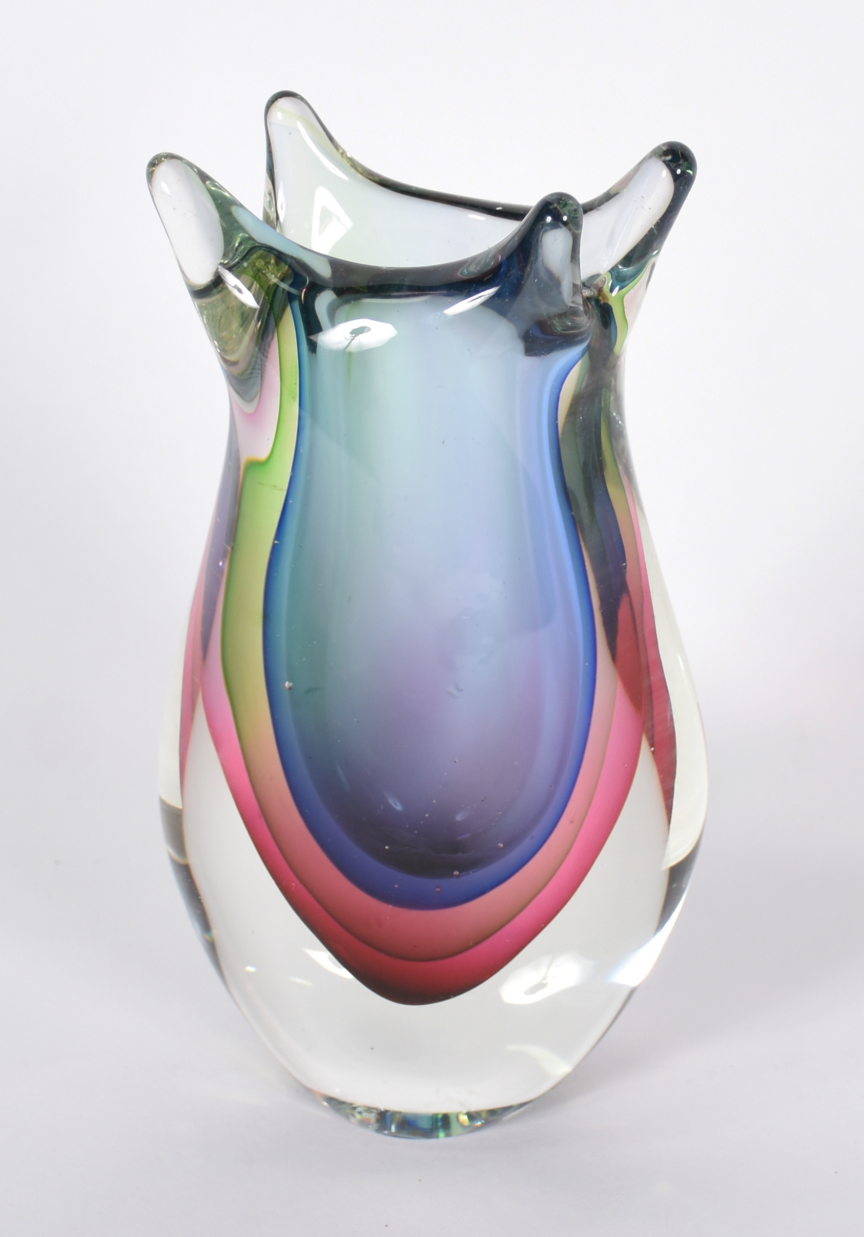Jarro de cristal multicor "tipo" gota ( com pequeno defeito no vidro... - foto 3 de 4