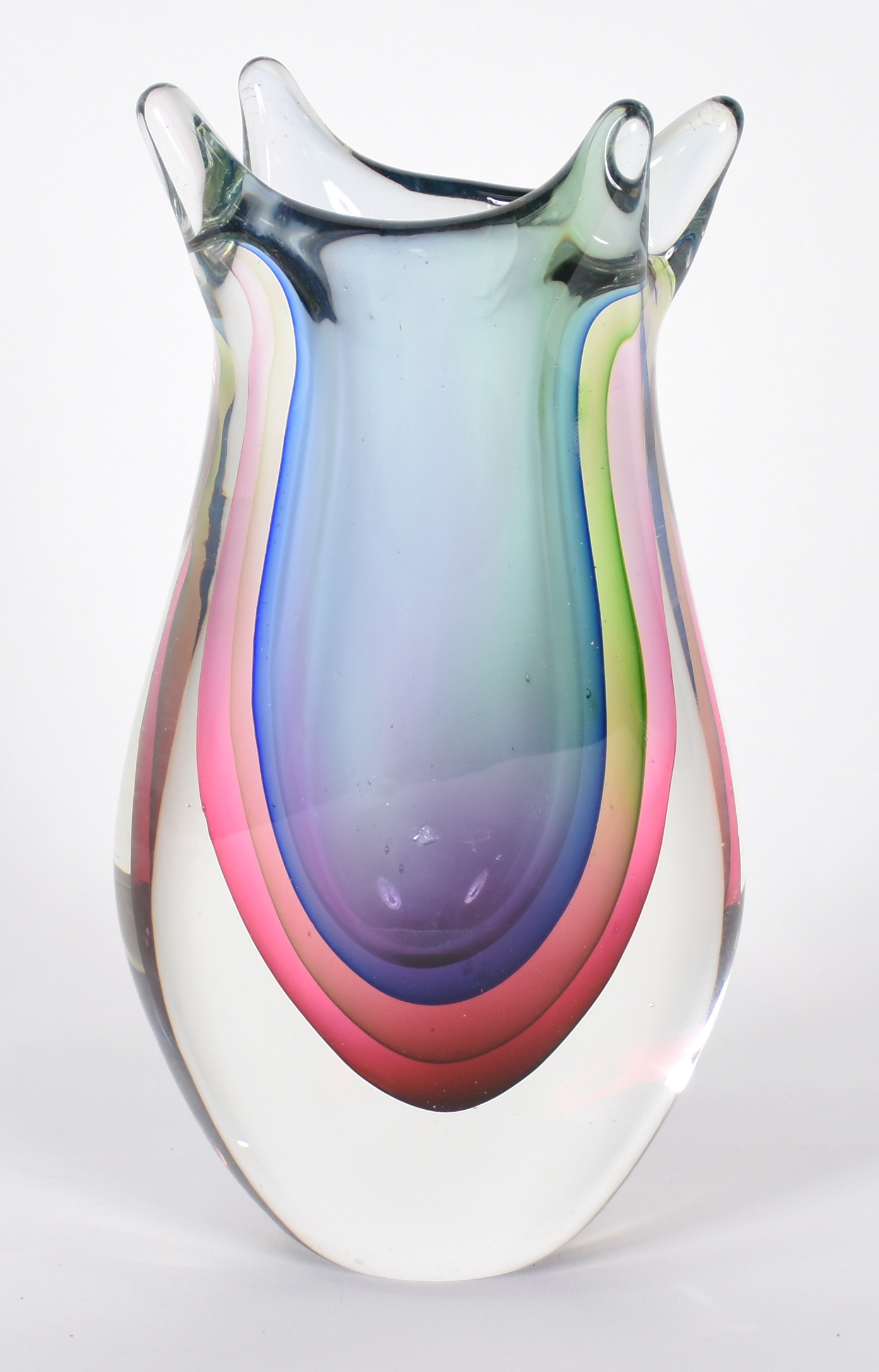 Jarro de cristal multicor "tipo" gota ( com pequeno defeito no vidro... - foto 1 de 4