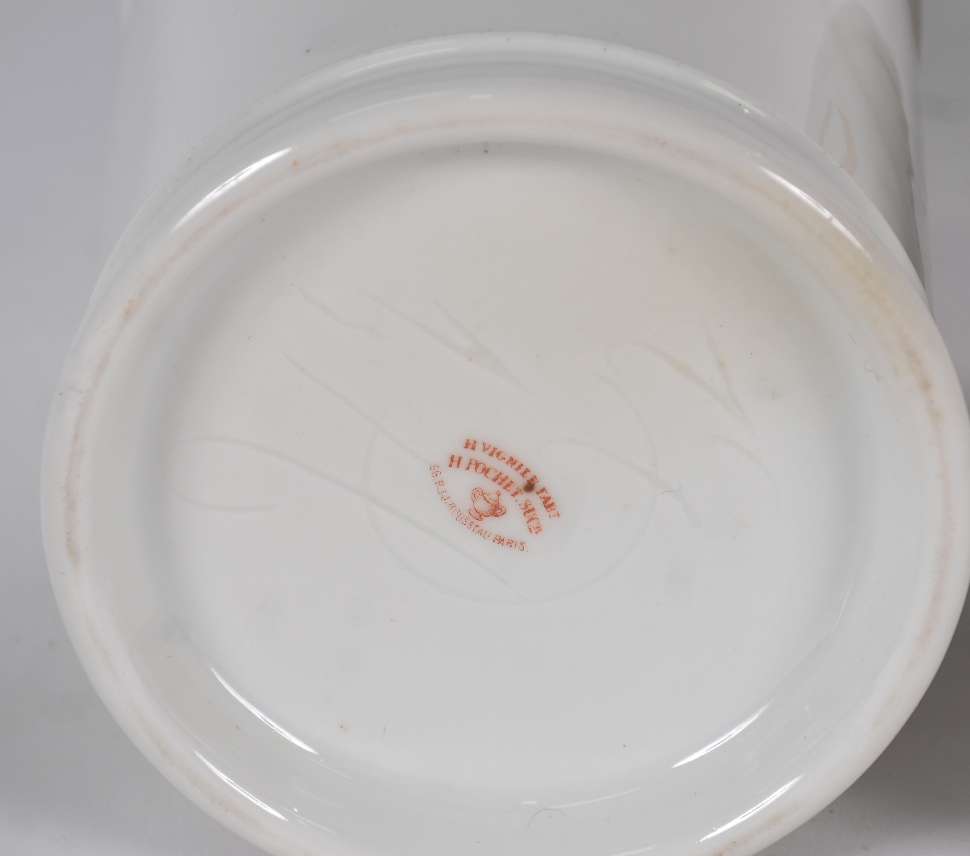 Par de potes de farmácia de porcelana Européia ( um com fio de cabelo... - foto 6 de 6