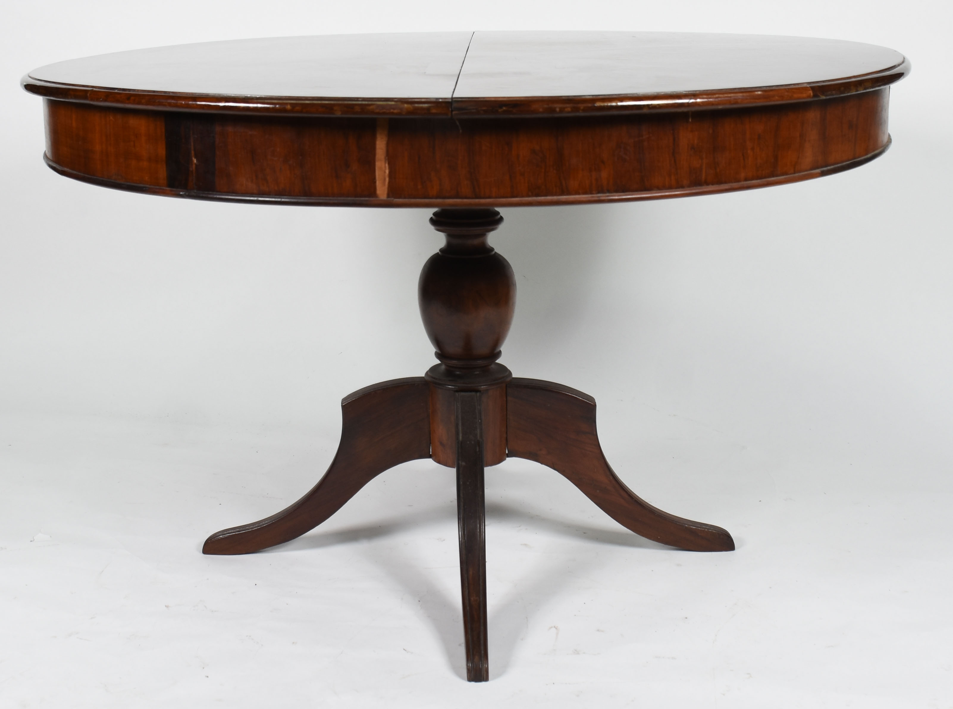 Mesa redonda de madeira nobre ( com tábua extensora de 39 cm ), apoio... - foto 5 de 6