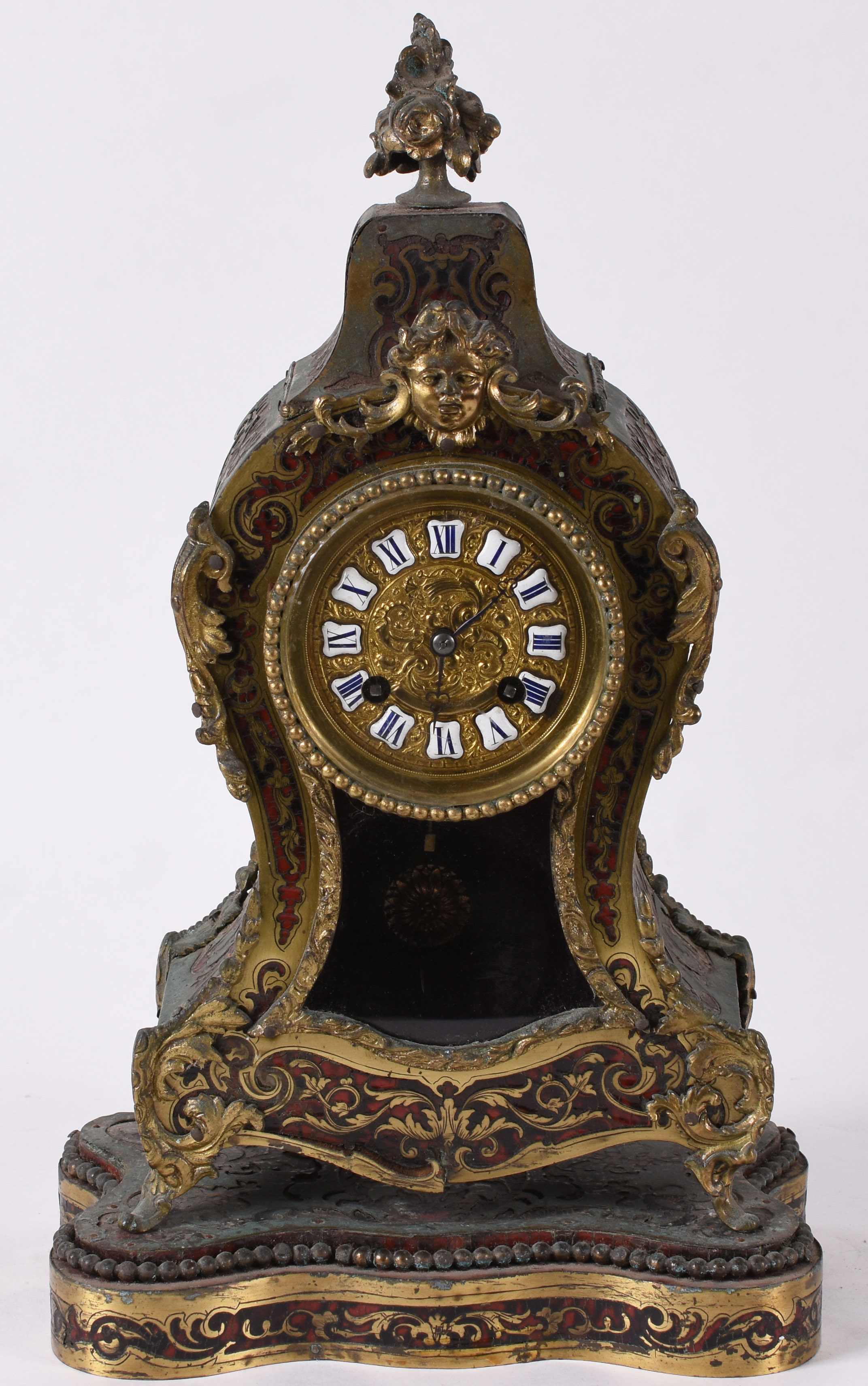 Relógio de mesa – Bronze e tartaruga vermelha – Decoração “Boule” em... - foto 1 de 5
