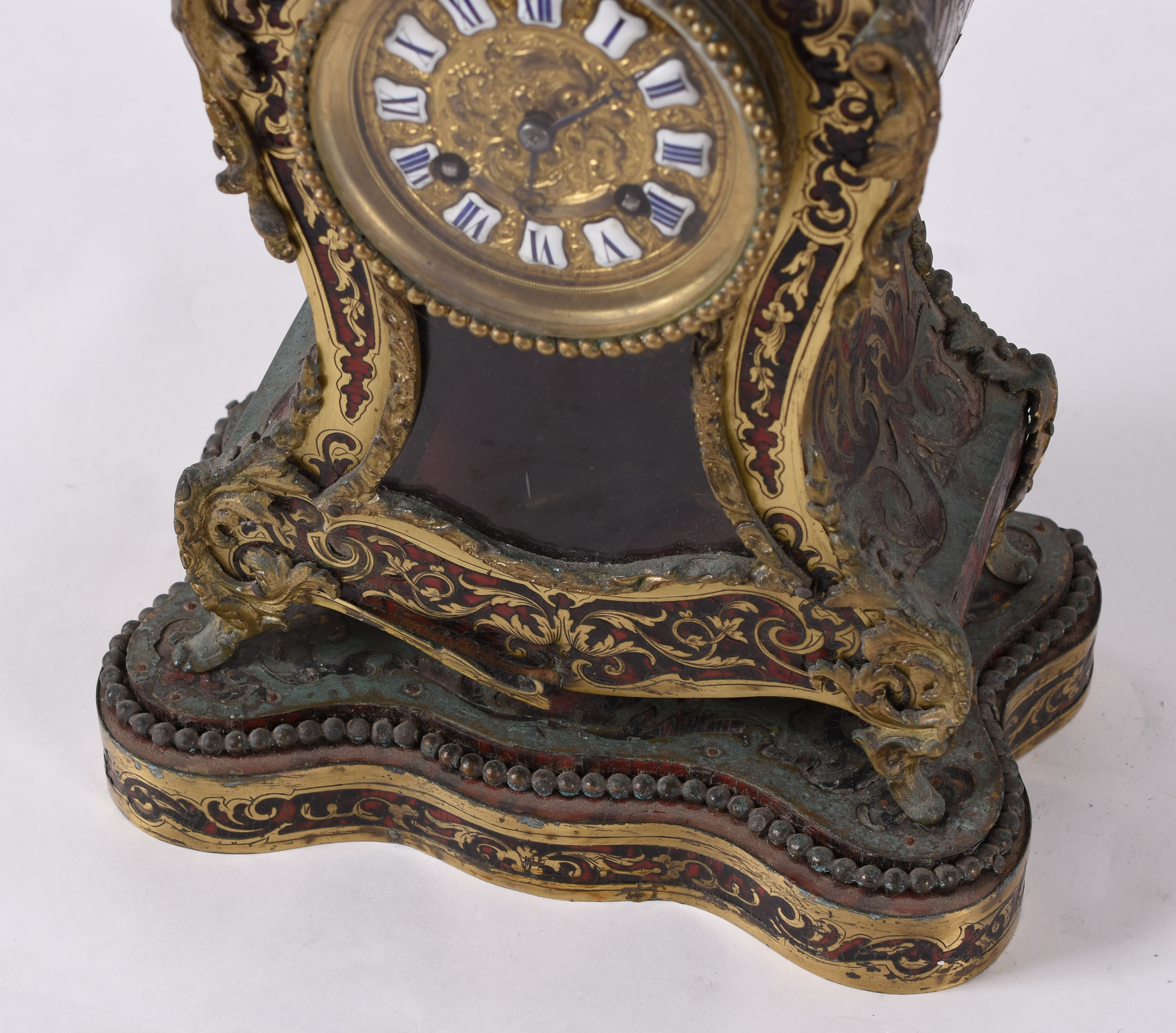 Relógio de mesa – Bronze e tartaruga vermelha – Decoração “Boule” em... - foto 2 de 5