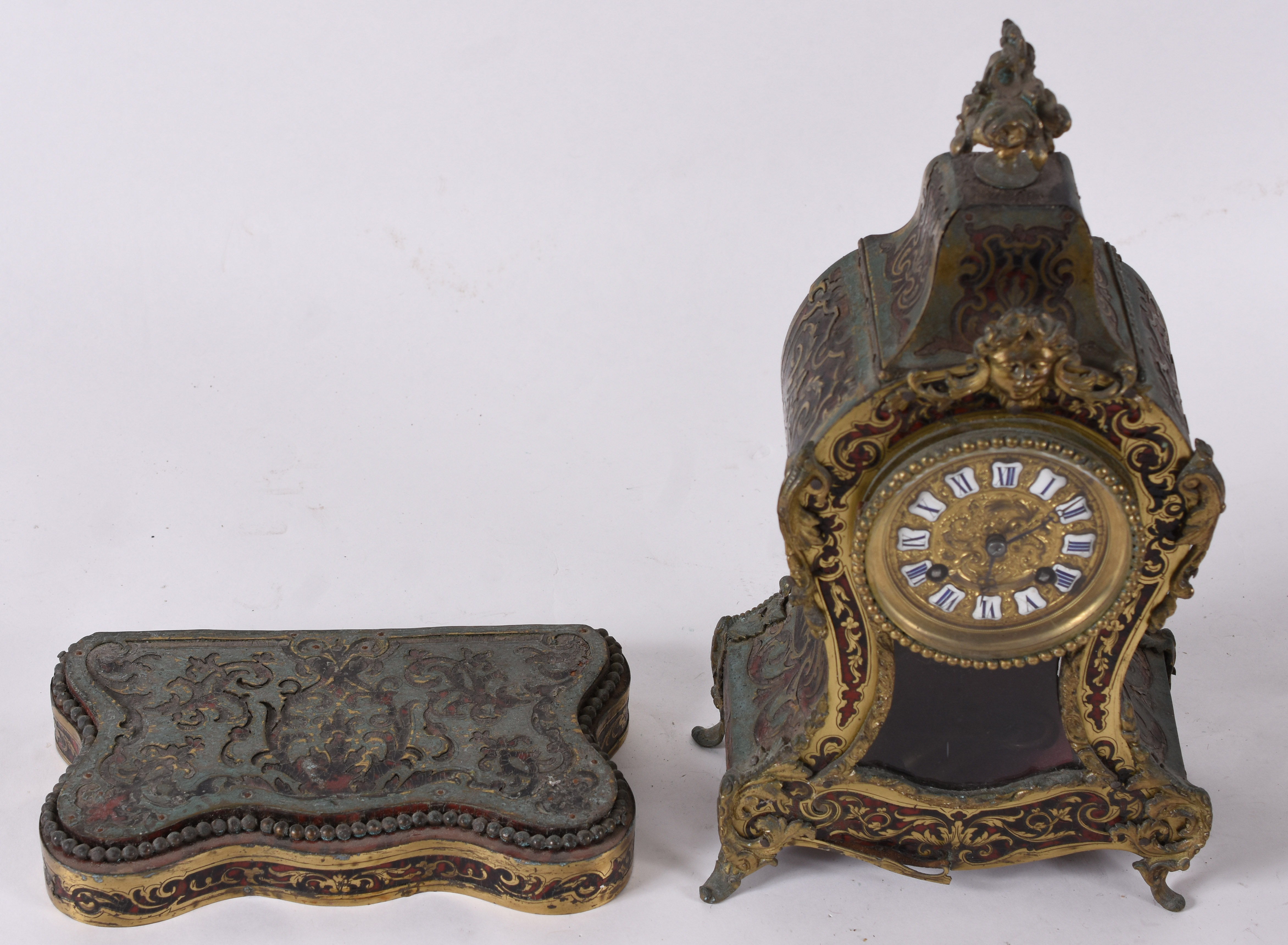 Relógio de mesa – Bronze e tartaruga vermelha – Decoração “Boule” em... - foto 3 de 5