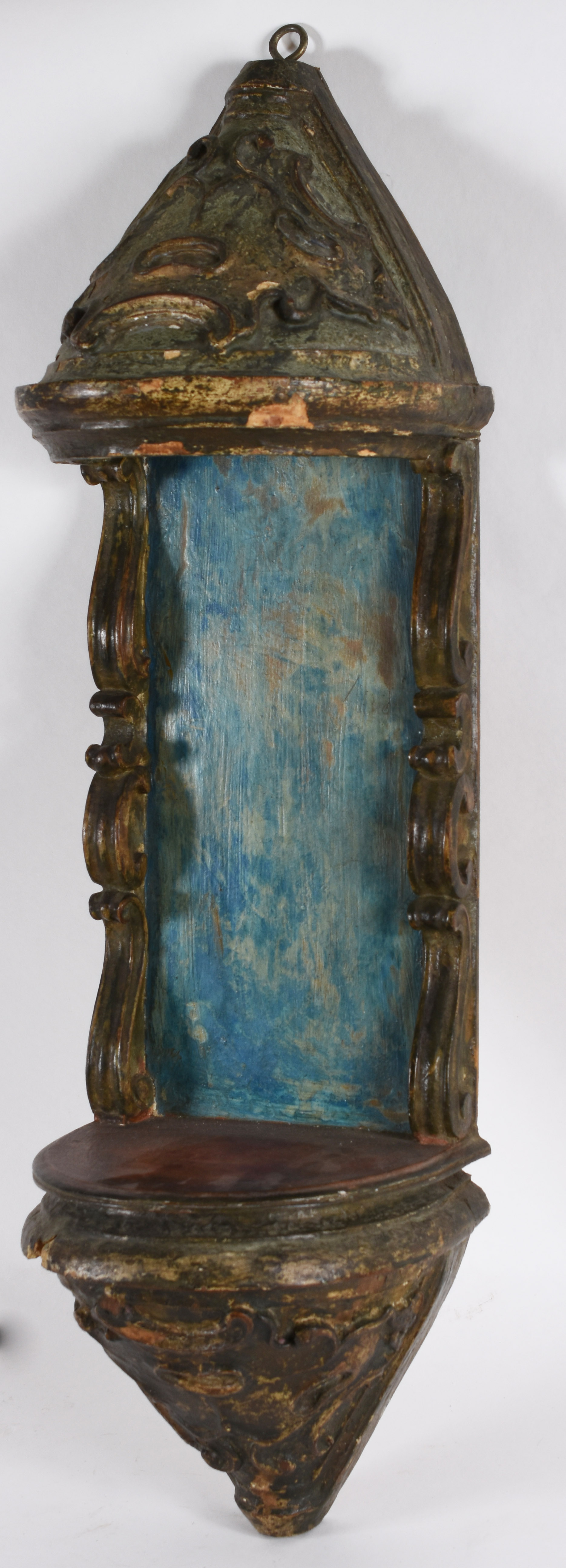 Arte Sacra – Suporte para imagem – Peanha colonial, com espaldar e... - foto 2 de 4