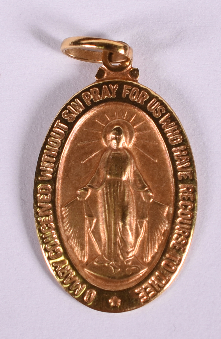 Pendente medalha N.S. de Fátima de ouro 18 k .( Por questão de... - foto 1 de 3