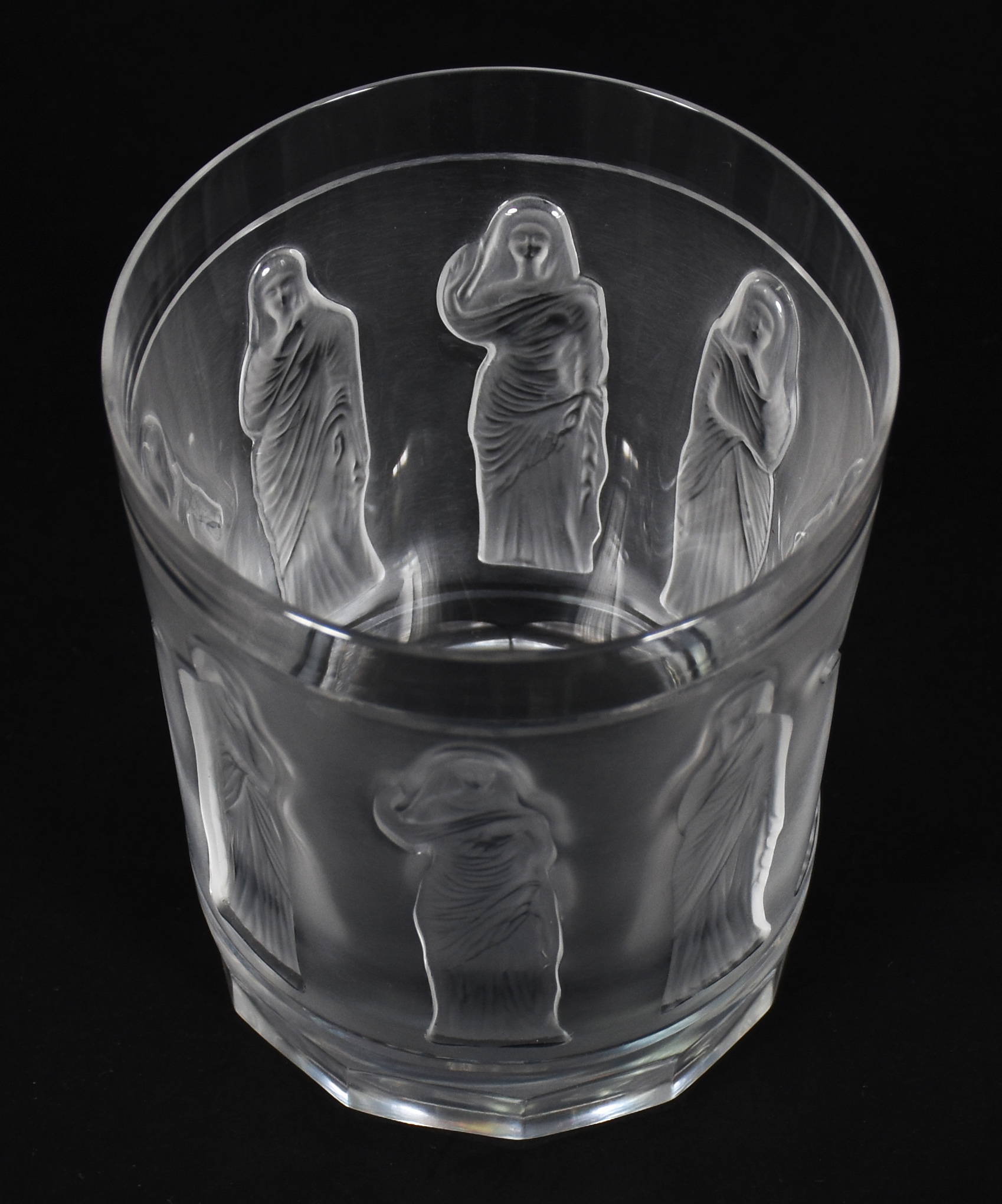 LALIQUE - Copo/Lapiseira de cristal frances com figuras em relevo... - foto 2 de 4