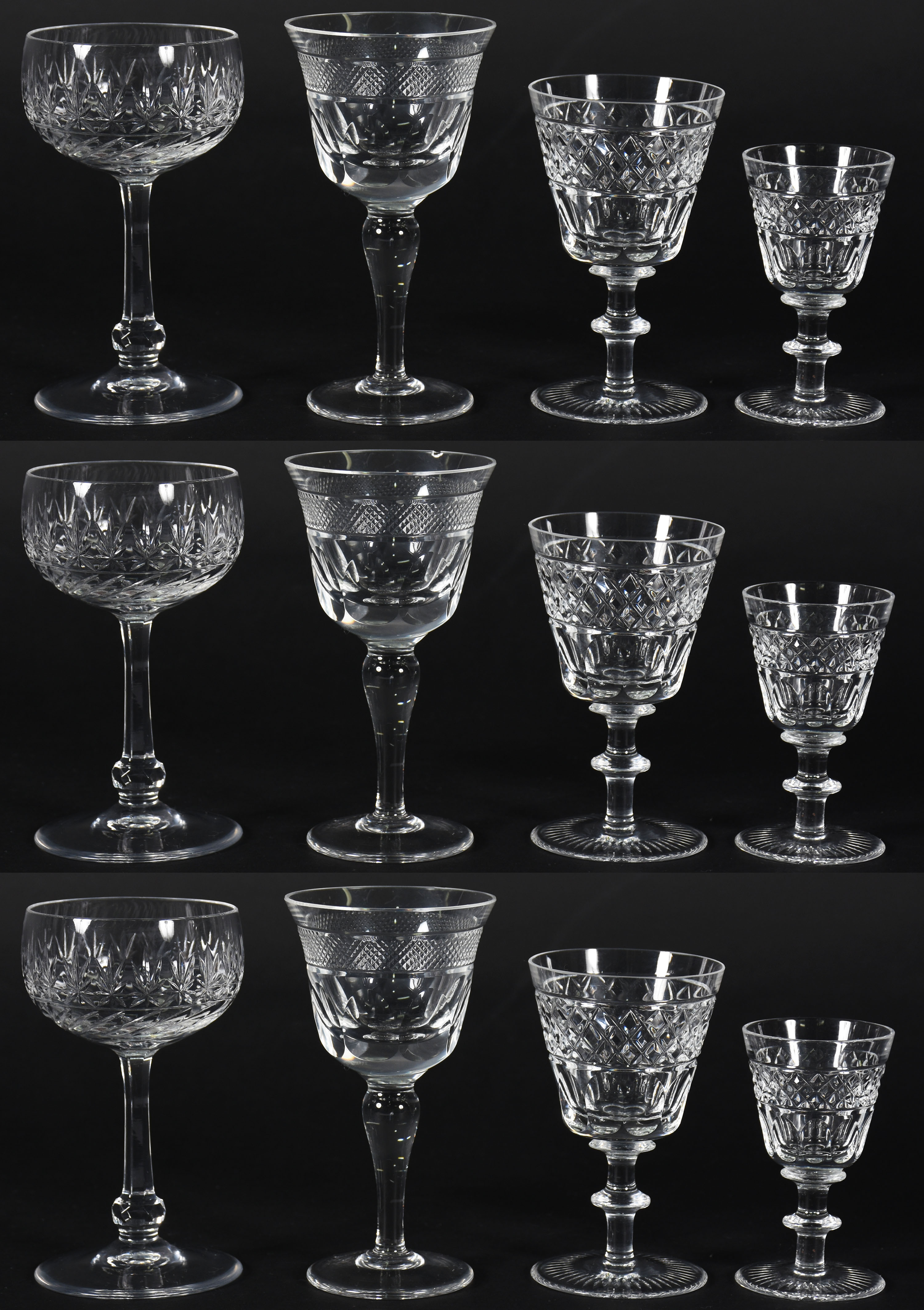 Conjunto com diversas taças de cristal , 7 para licor e 12 para vinho... - foto 1 de 5
