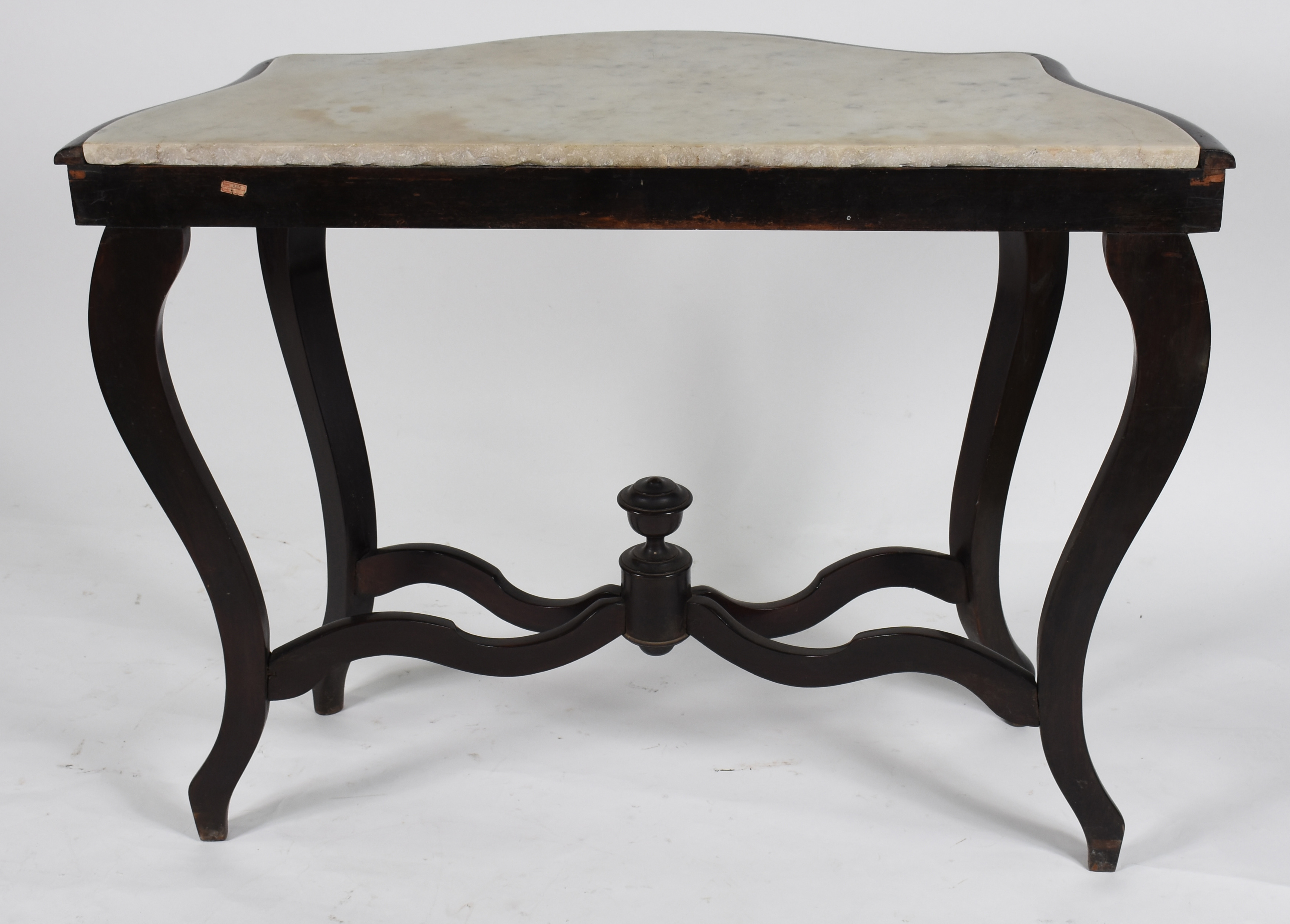 Console de madeira nobre, estilo Luis Felipe, tampo de mármore. - foto 3 de 3