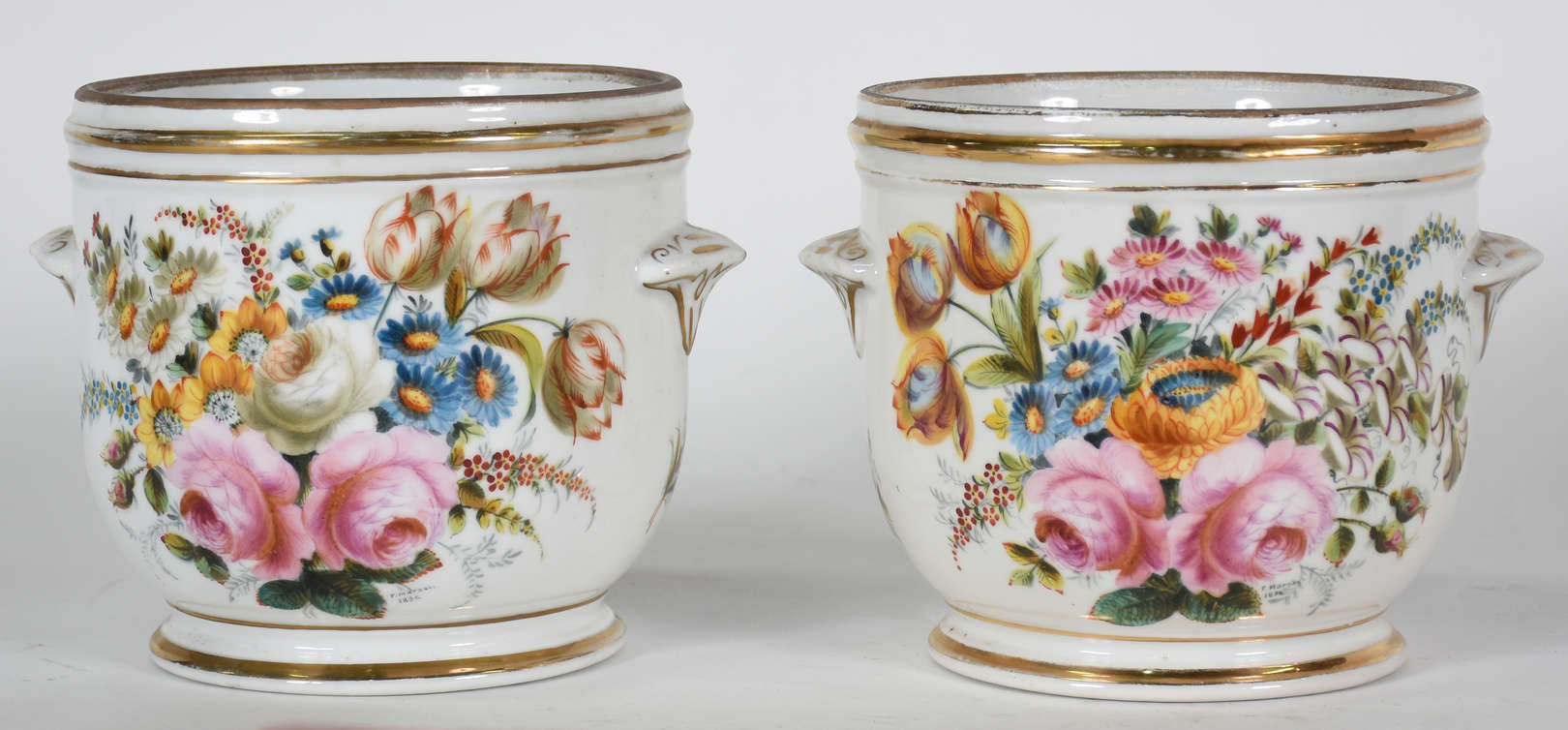 Par de “Cache-pots”- Porcelana francesa “Velho Paris” Decoração... - foto 2 de 4
