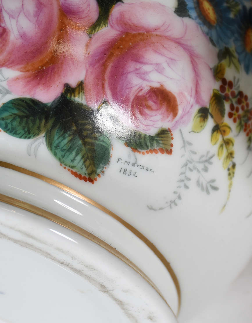Par de “Cache-pots”- Porcelana francesa “Velho Paris” Decoração... - foto 3 de 4