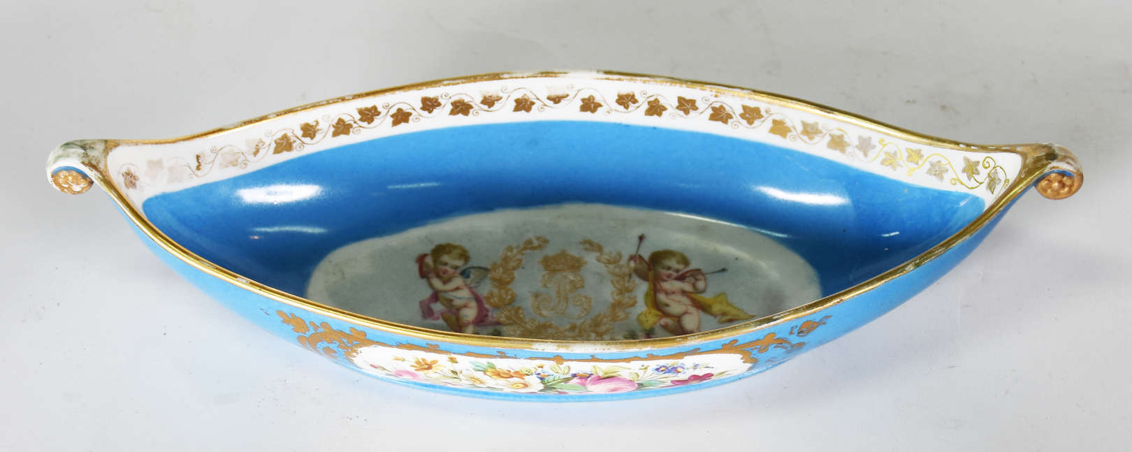 Azeitoneira monogramada – Serviço do rei Louis Philippe – Porcelana... - foto 1 de 3