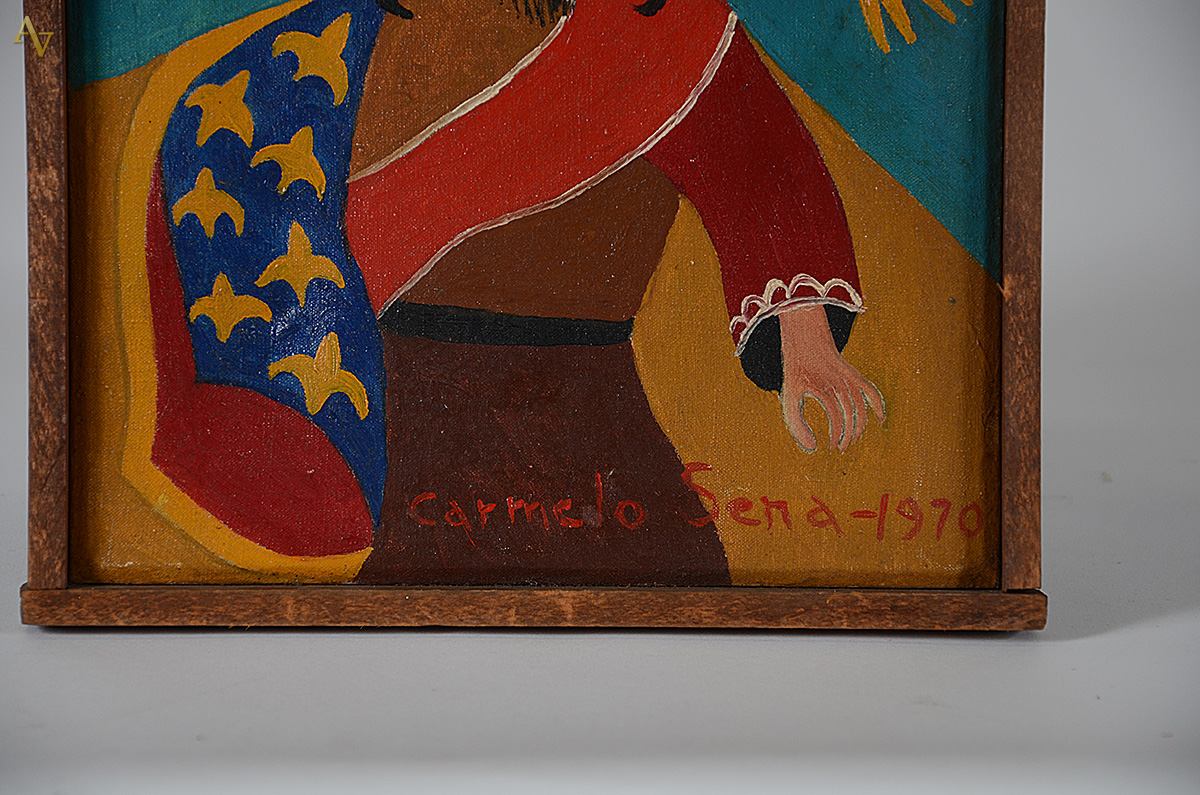 CARMELO SENA - Dois quadros, sendo "Figura" - ost - 27 x 22... - foto 4 de 6