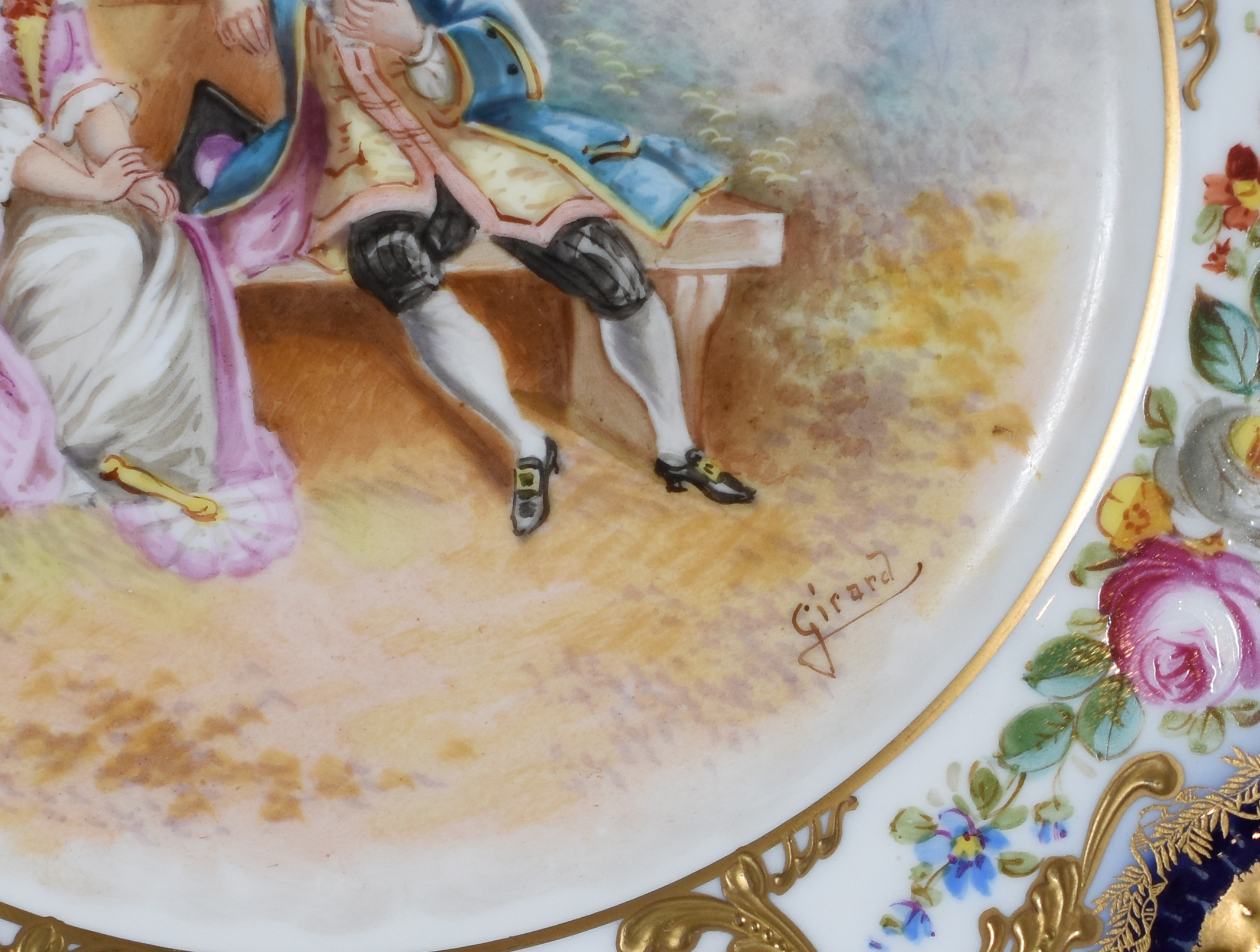 Prato decorativo – Porcelana de Sèvres – Decoração em azul cobalto e... - foto 2 de 3
