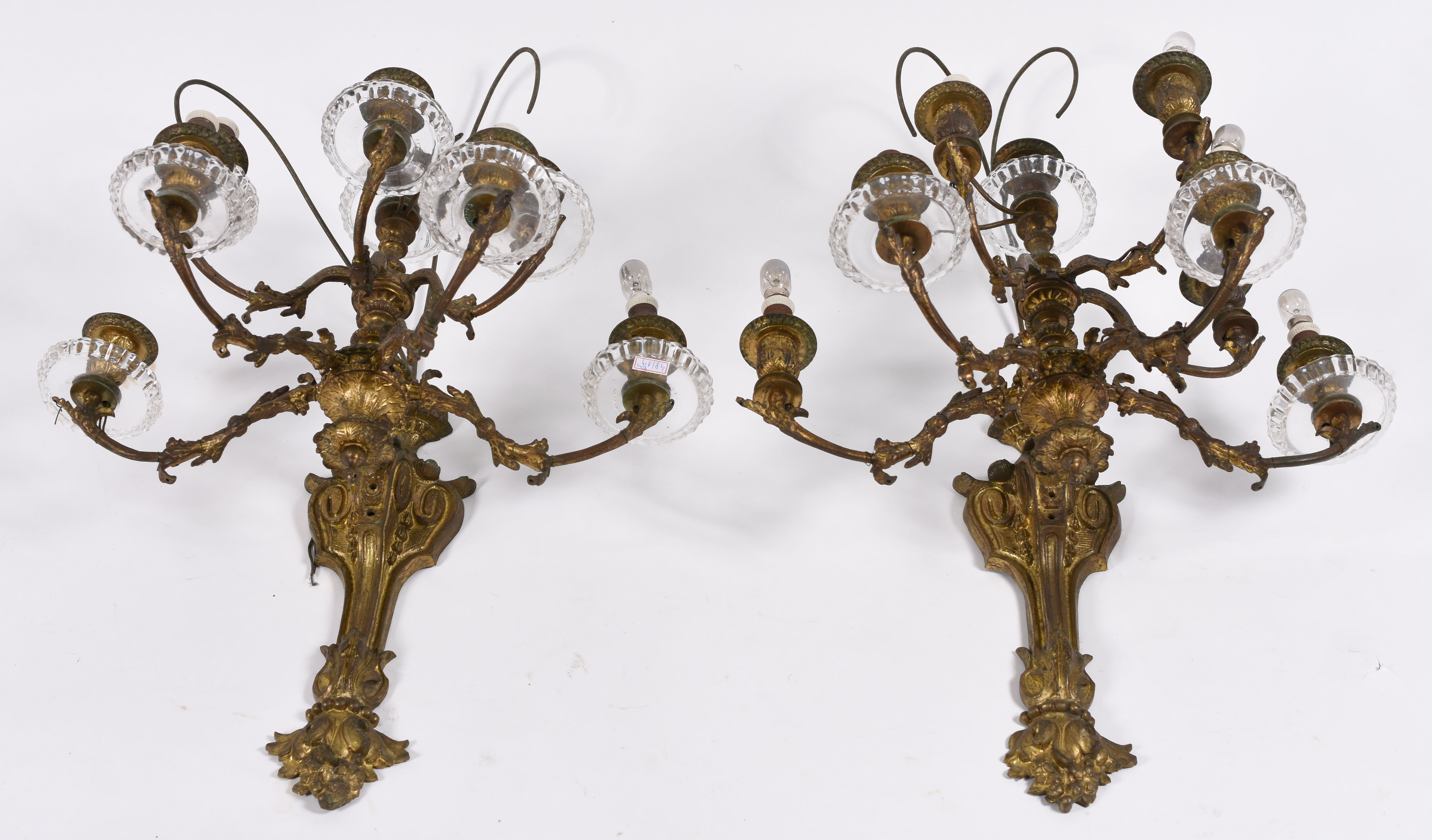 BACCARAT , Par de apliques incompletos de metal para 7 luzes cada... - foto 3 de 4
