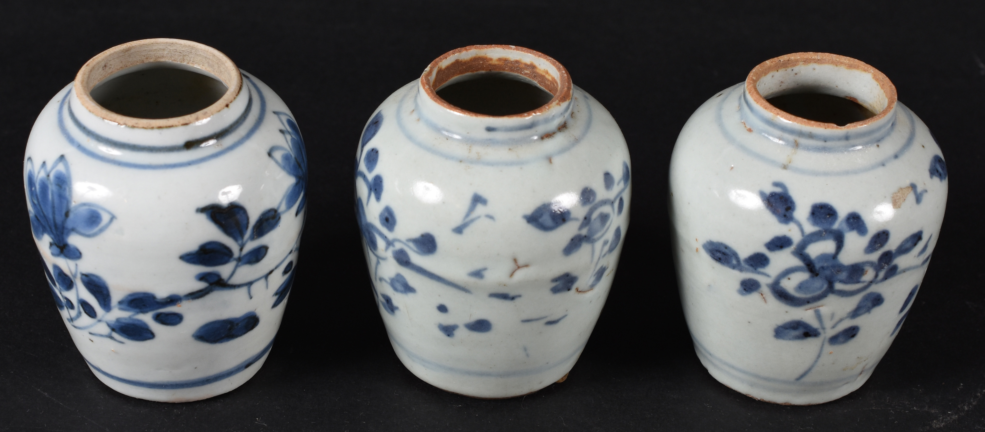 Louça rústica – Três vasinhos – Porcelana chinesa provincial –... - foto 2 de 3