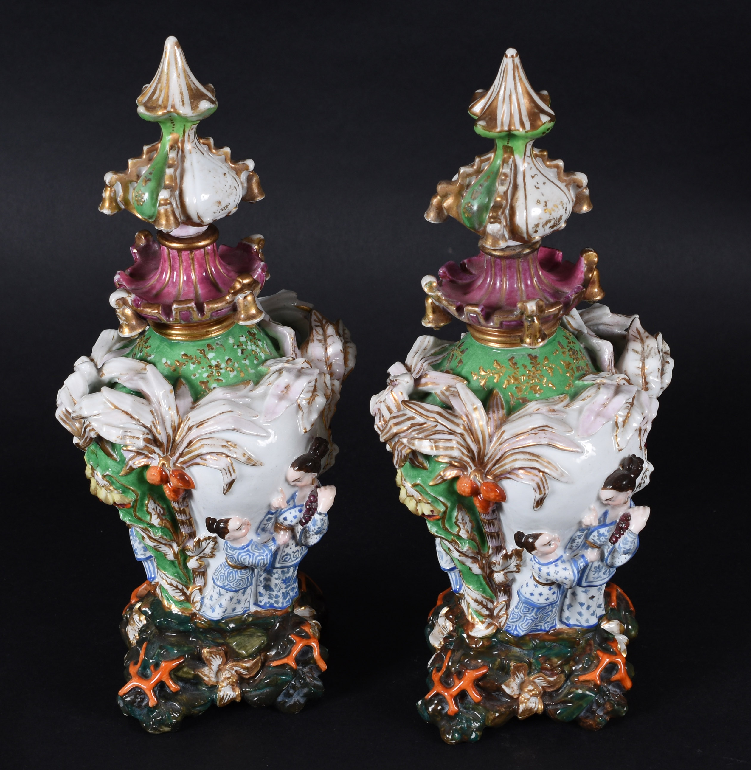 Par de potiches – Porcelana “Velho Paris” – Decoração “chinoiserie”... - foto 2 de 4