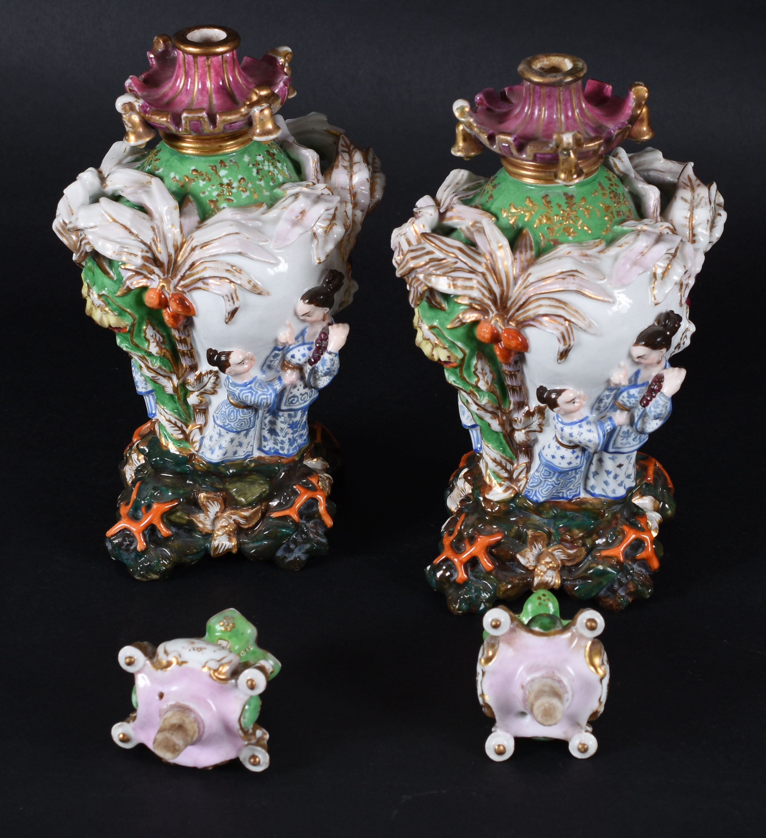Par de potiches – Porcelana “Velho Paris” – Decoração “chinoiserie”... - foto 3 de 4