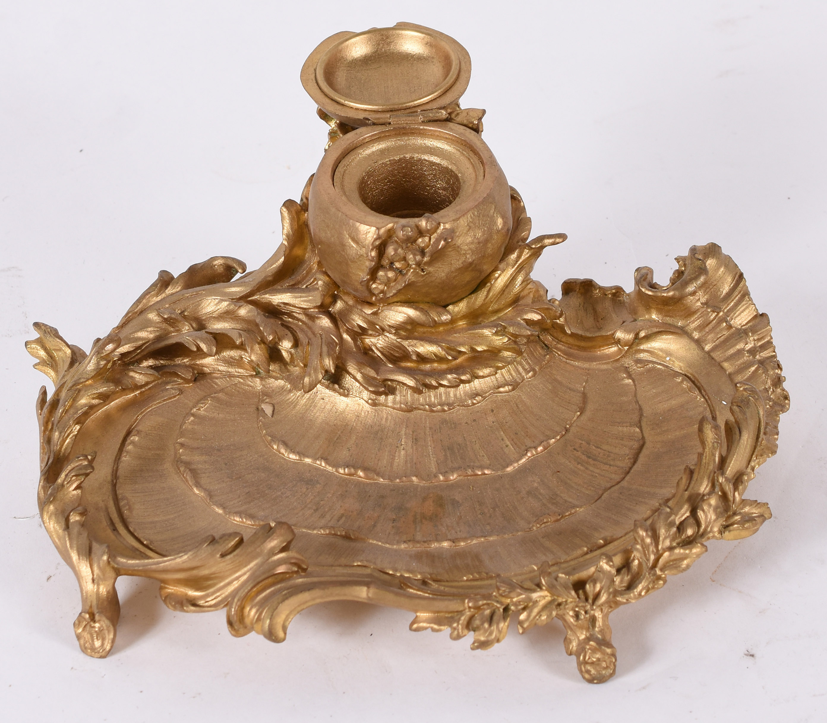 Tinteiro “Art Nouveau” – Bronze francês pitado em dourado – Decoração... - foto 2 de 3