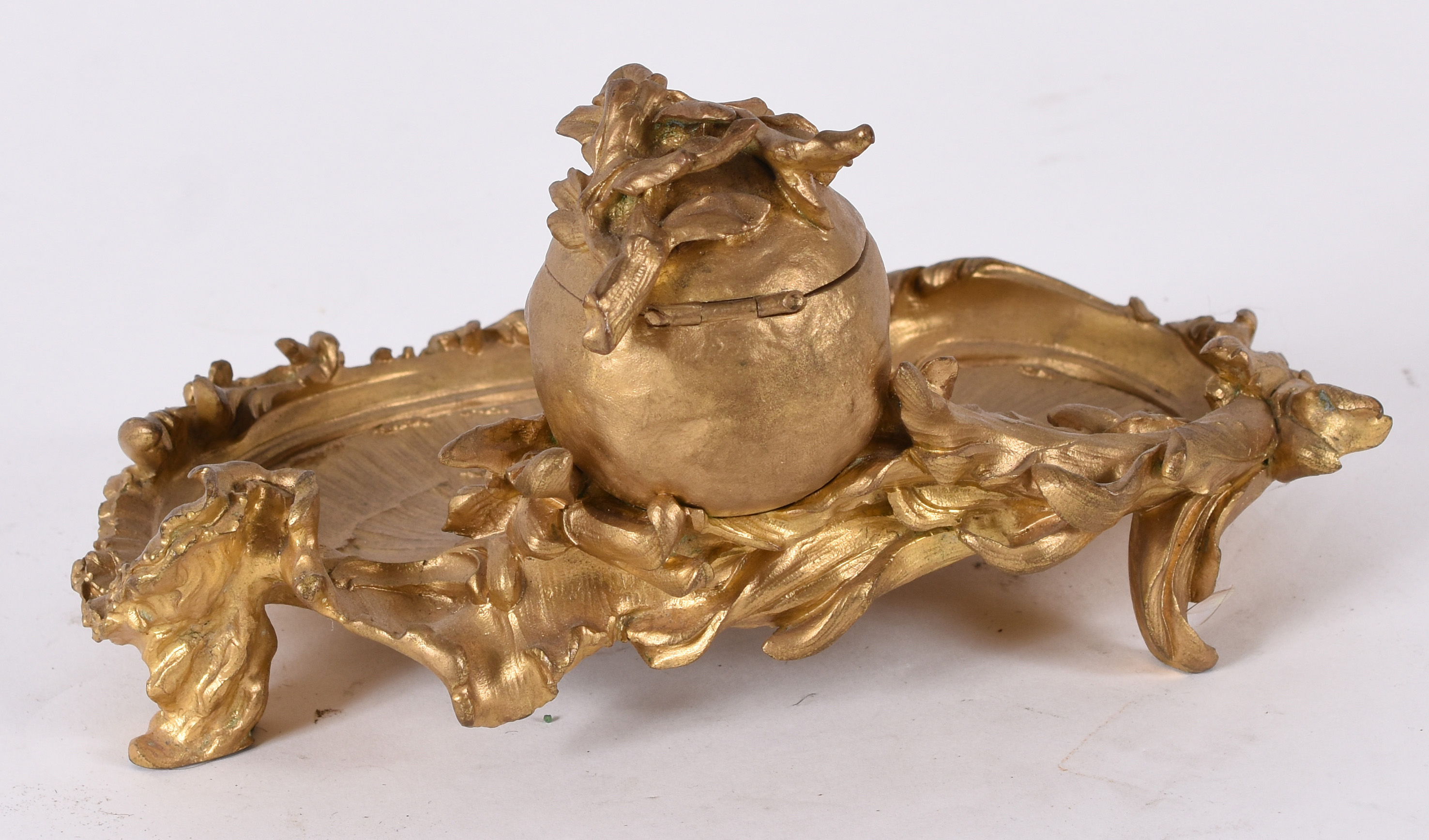 Tinteiro “Art Nouveau” – Bronze francês pitado em dourado – Decoração... - foto 3 de 3