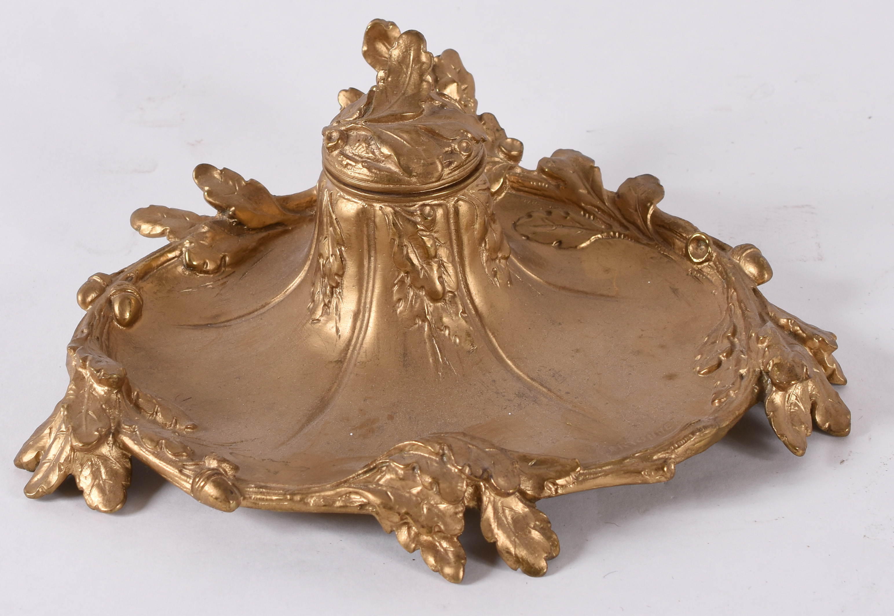 Tinteiro “Art Nouveau” – Bronze Francês pintado de dourado –... - foto 1 de 3