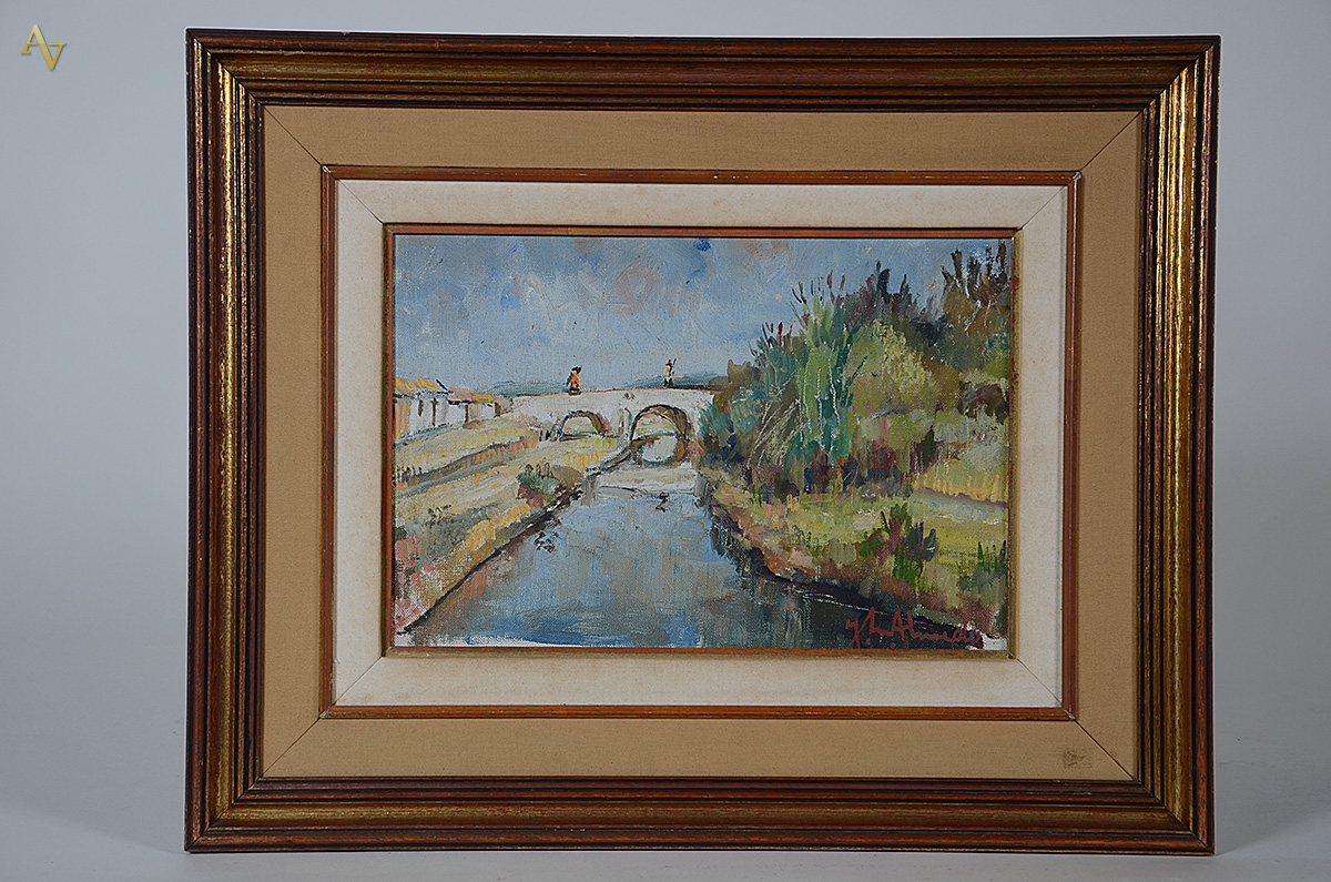 JOSÉ MARIA DE ALMEIDA - Paisagem com ponte - ose - 26 x 39 - foto 1 de 3