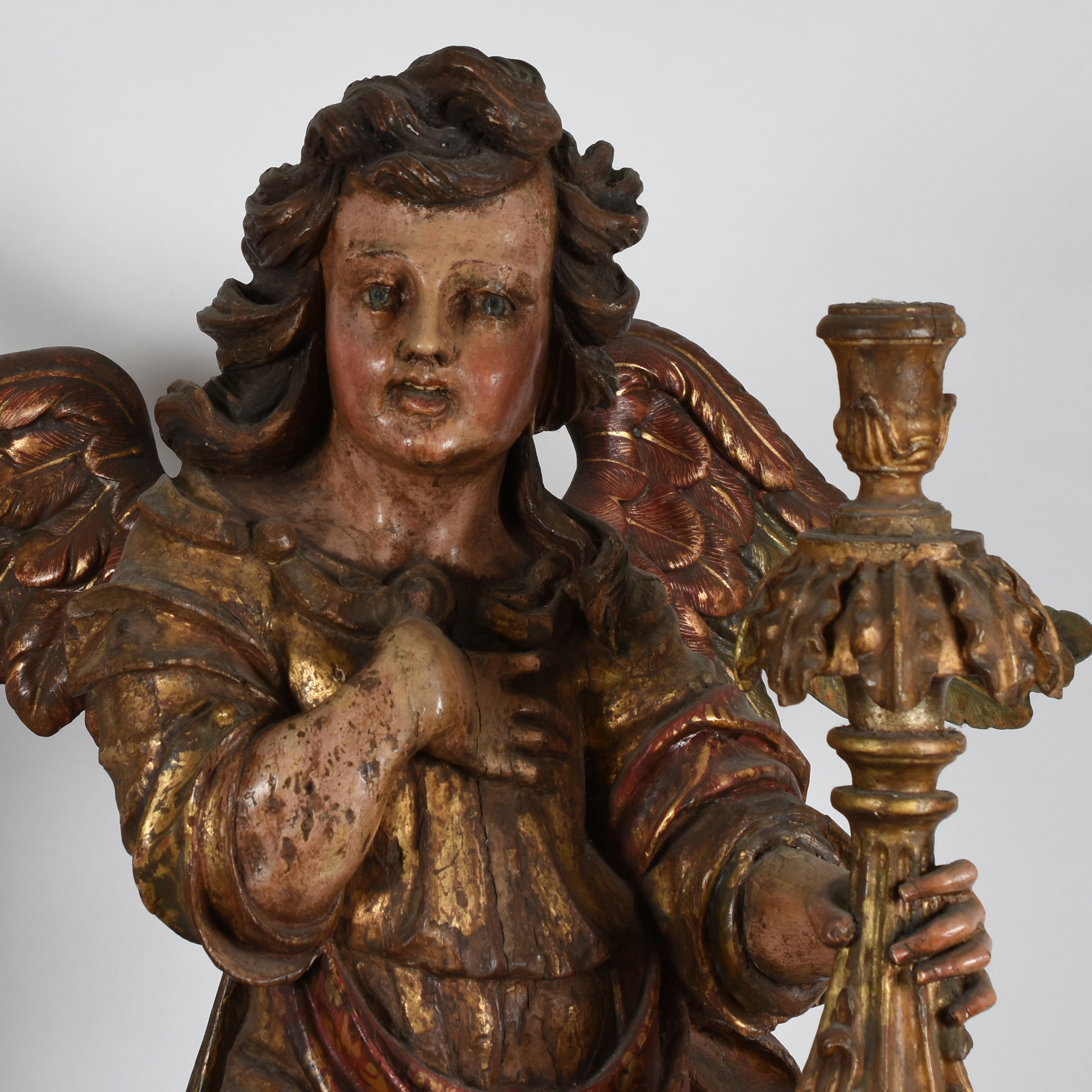 Arte Sacra – Par de “Anjos Tocheiros” barrocos – Madeira esculpida... - foto 3 de 6