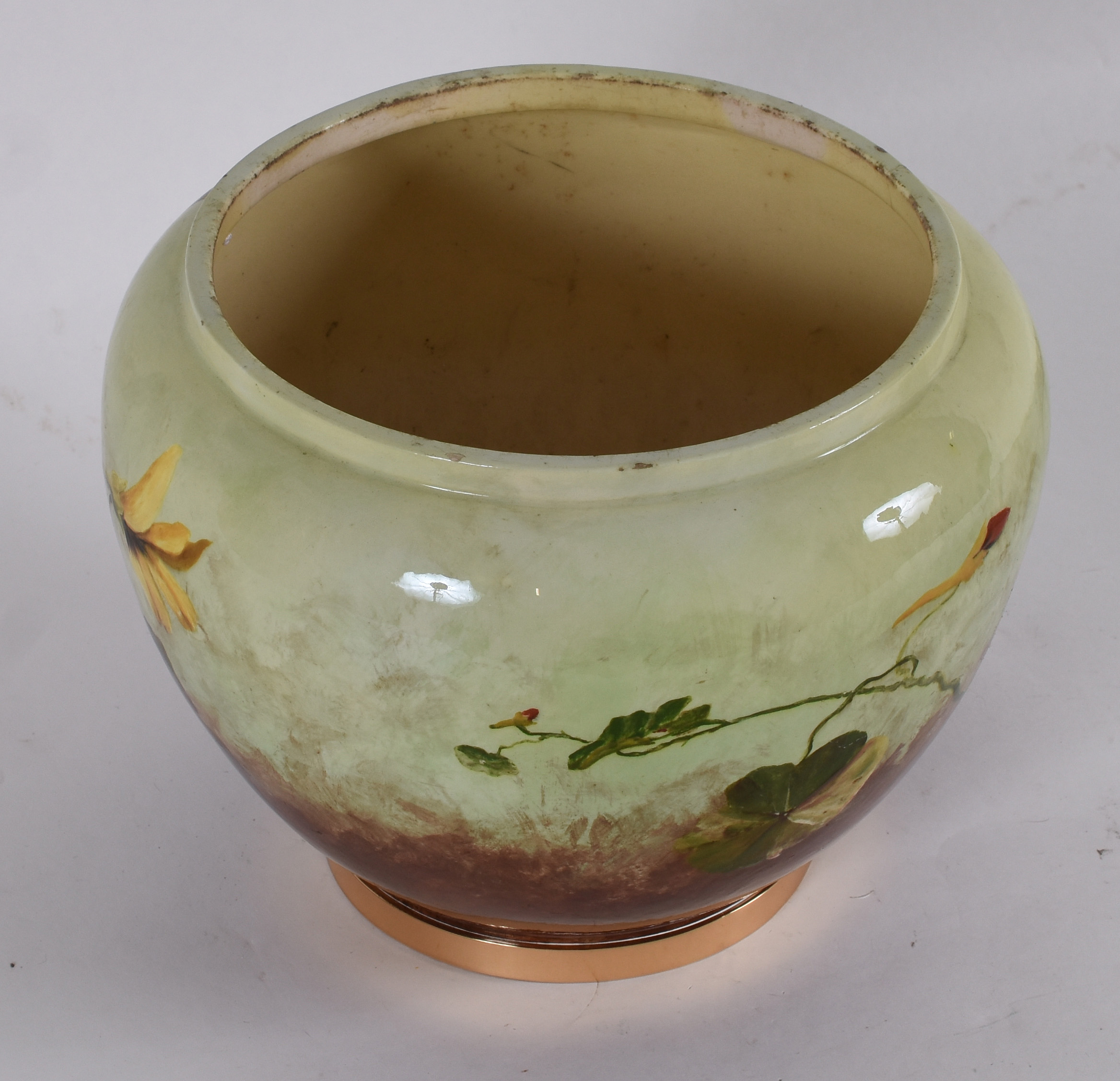 Cache pot – Porcelana de Sèvres – Decoração floral graúda sobre fundo... - foto 2 de 4