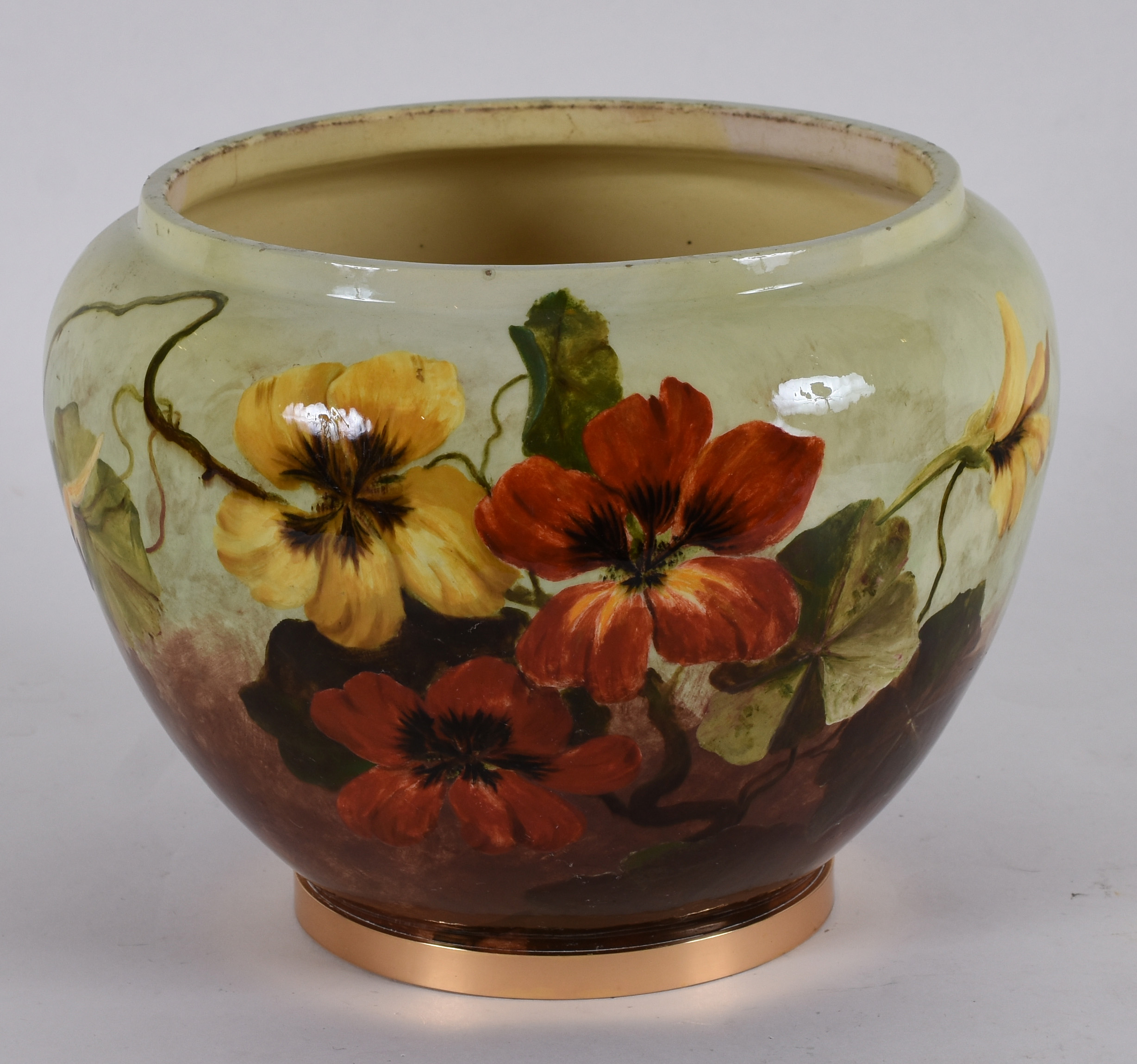 Cache pot – Porcelana de Sèvres – Decoração floral graúda sobre fundo... - foto 3 de 4
