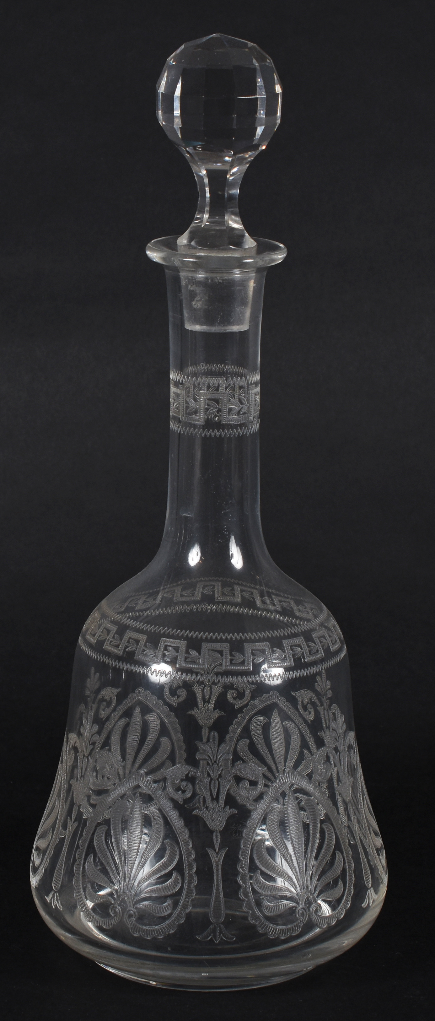 Garrafa – Cristal Saint Louis – Decoração com palmas e frisos... - foto 1 de 2