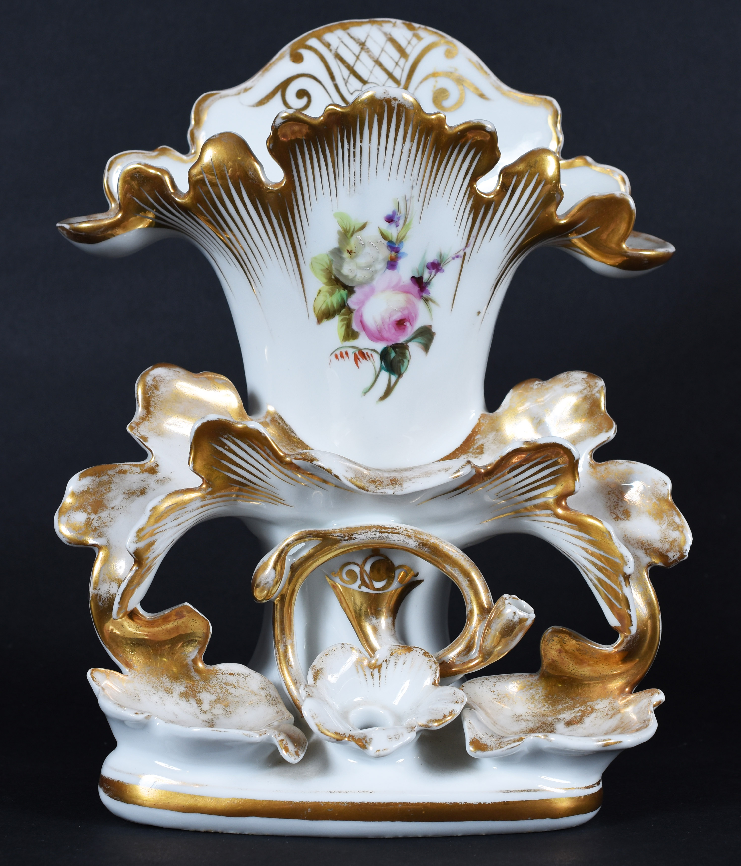 Vaso / tinteiro – Porcelana francesa “Velho Paris”- Decoração floral... - foto 1 de 3