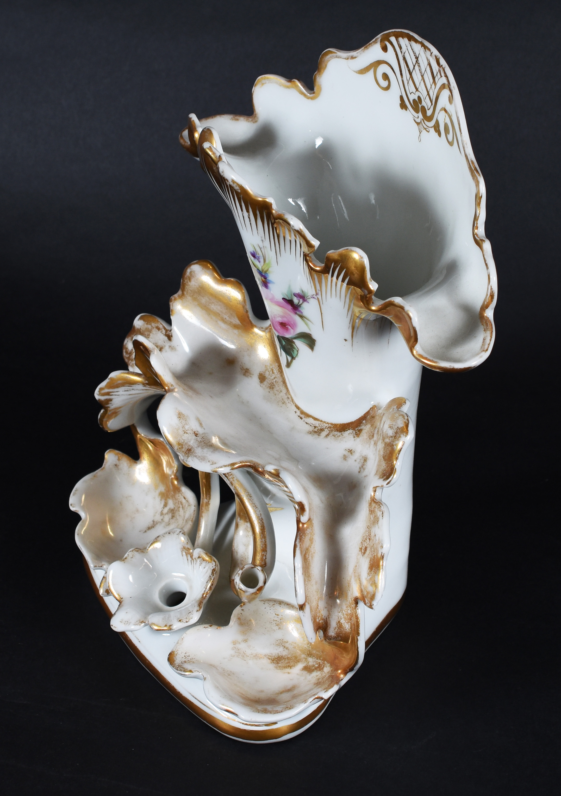 Vaso / tinteiro – Porcelana francesa “Velho Paris”- Decoração floral... - foto 2 de 3