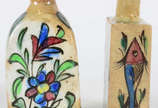 Cerâmica Persa - Dois perfumeiros de Cerâmica v... - Cerâmica Persa - Dois perfumeiros de Cerâmica vitrificada - Decoração com peixes , pássaros  e flores - Pintura sob  esmalte  , Irã , Séculos XV...