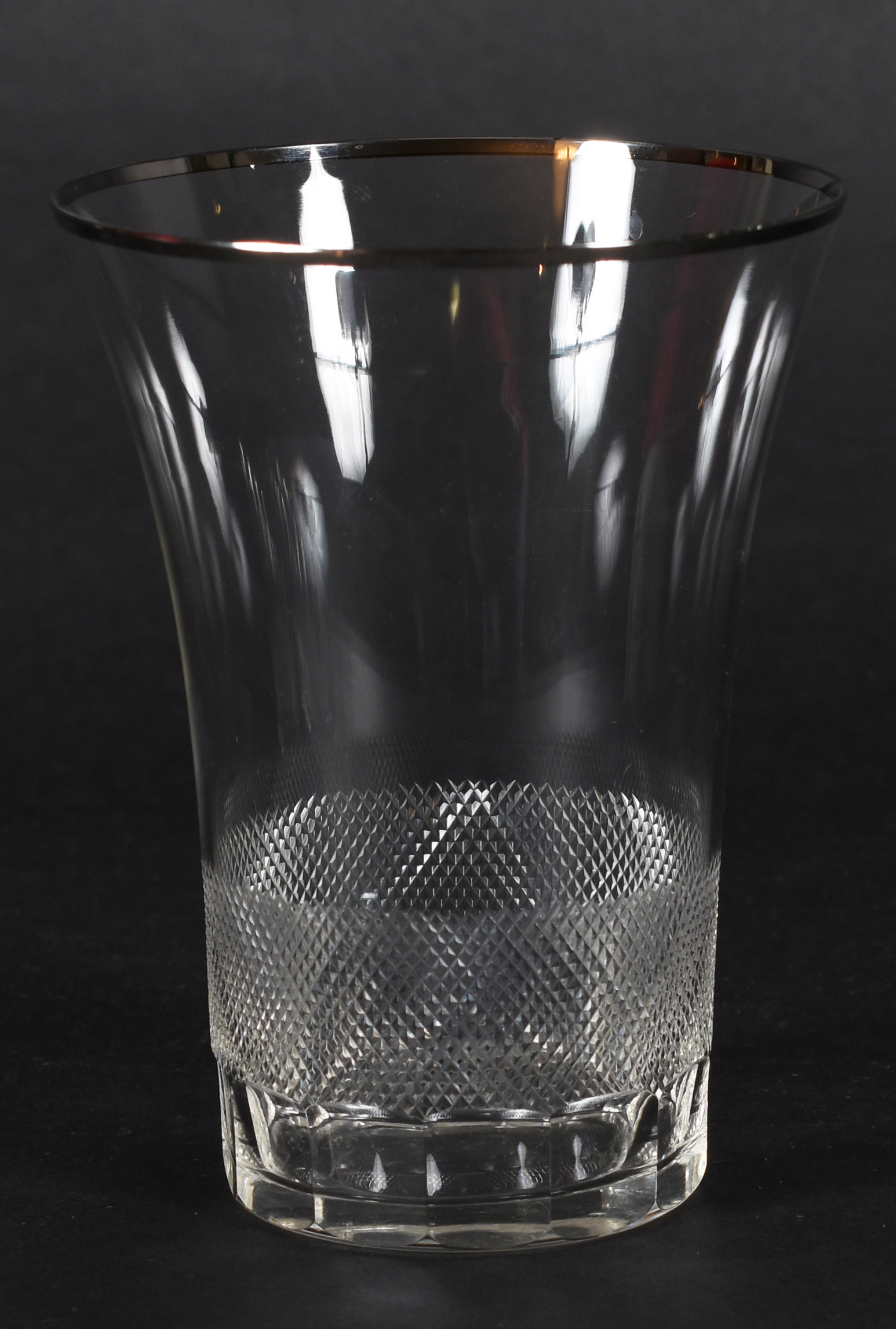 Conjunto de copos – Cristal francês – Decoração com friso prata na... - foto 3 de 5