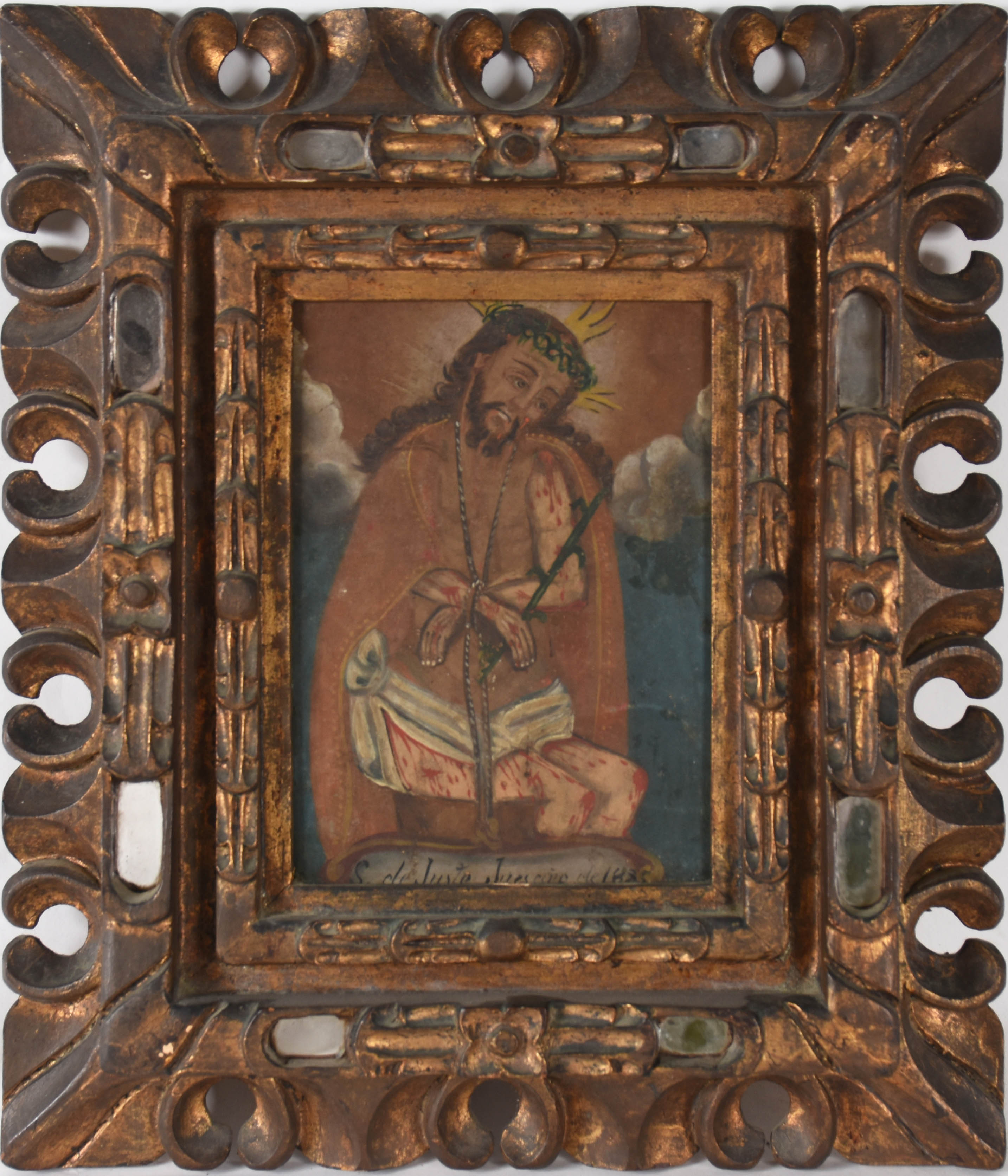 Ex – voto “Ecce Homo” – Cristo flagelado e manietado – Pintura... - foto 1 de 3