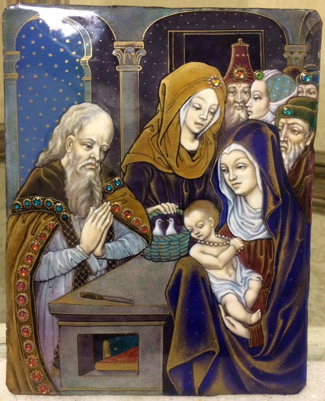 Arte Sacra – “Circuncisão do Menino Jesus” – Placa em esmalte russo... - foto 1 de 2